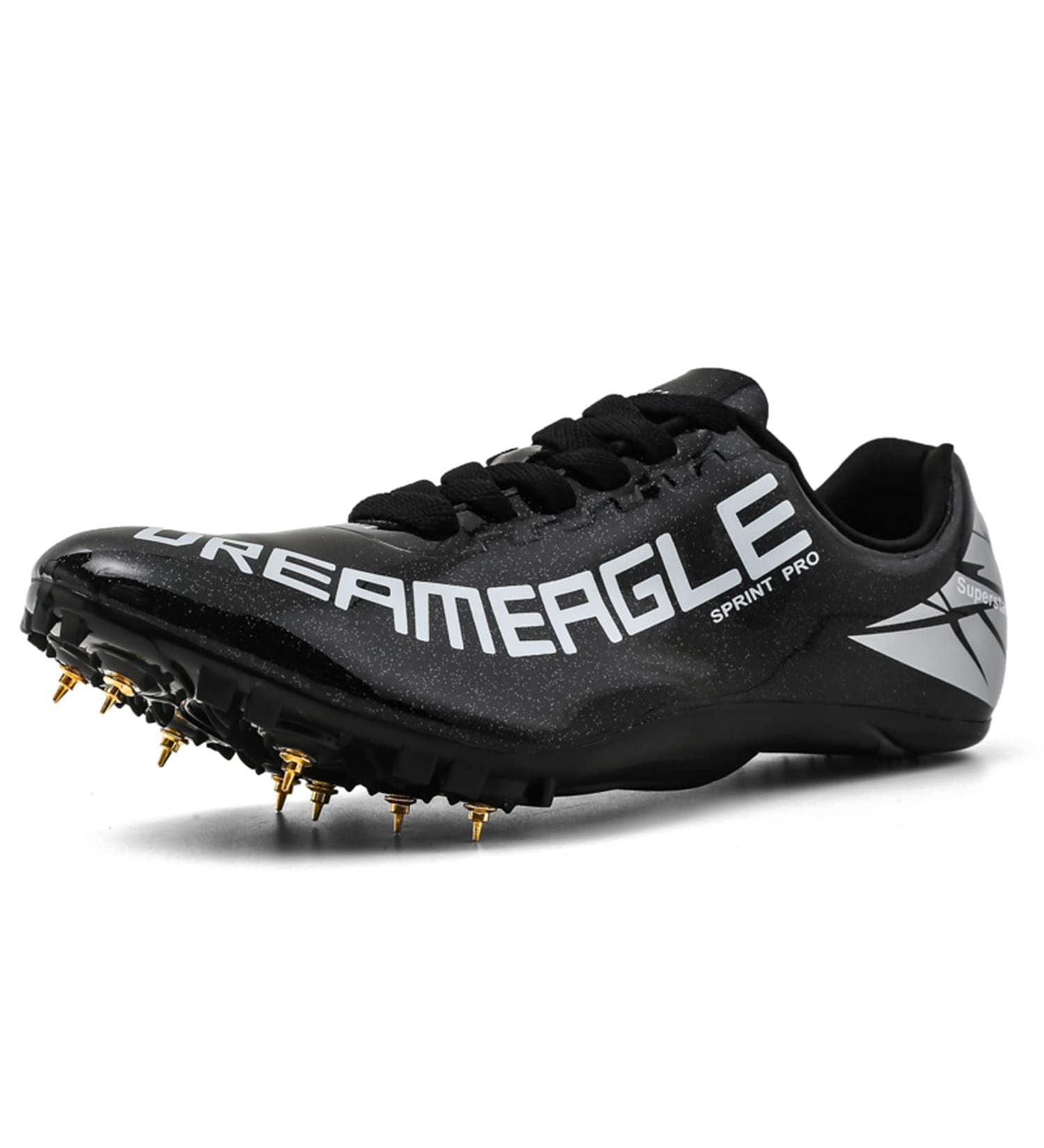 Eribby Track and Field Running Spike Shoes for Men, Women, Boys and Girls, Unisex 9.5 Women/8 Men Black