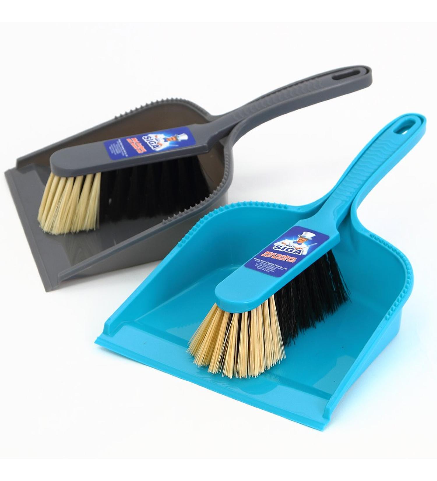 MR. SIGA Dustpan and Brush Set - Pack of 2, Blue & Grey | High-Quality Cleaning Tools - Buy Online on GoSupps.com