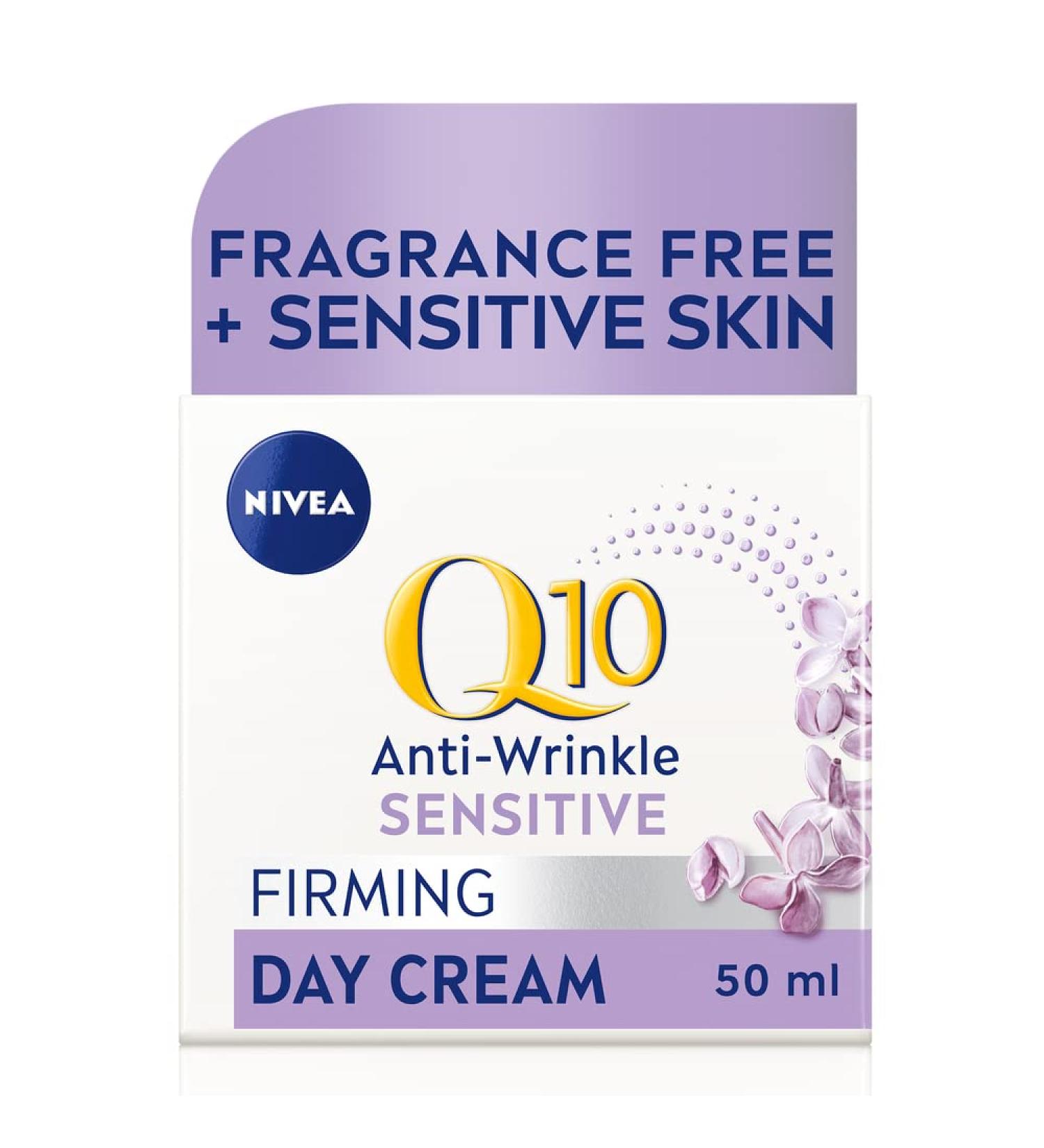NIVEA Q10 Anti-Wrinkle Sensitive Firming Day Cream SPF 15 (50ml) Anti-Wrinkle Face Cream with Skin Identical Pure Q10 and Liquorice Extract Sensitive Skin Face Cream - Buy Online on GoSupps.com