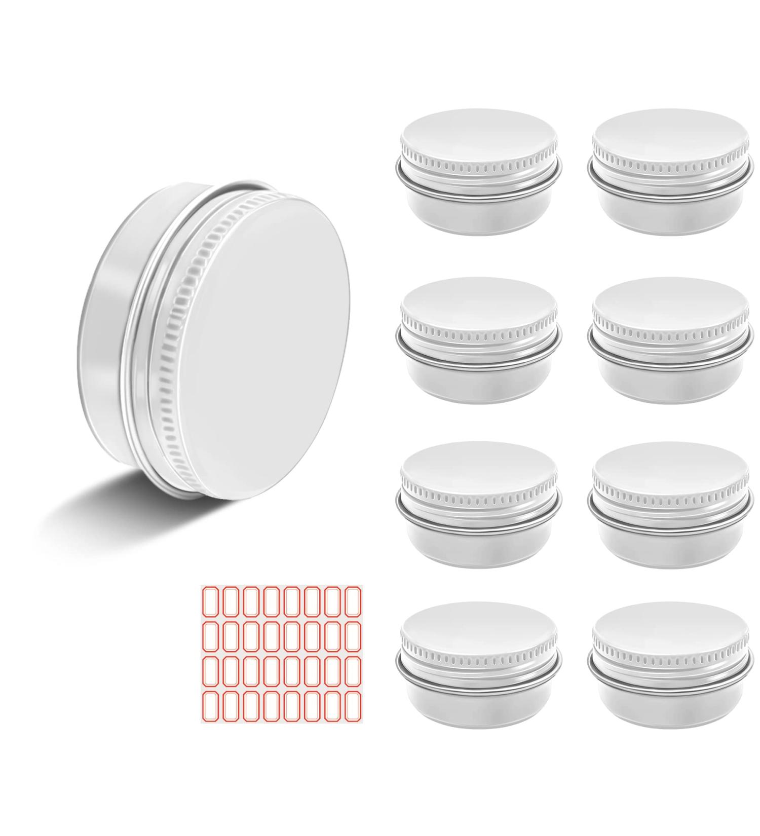 9-Piece Mini Portable Aluminium Pill Cases with 32 Blank Labels - Shatter-Proof Water-Proof Pill Organizer for Travel - All White - Buy Online on GoSupps.com