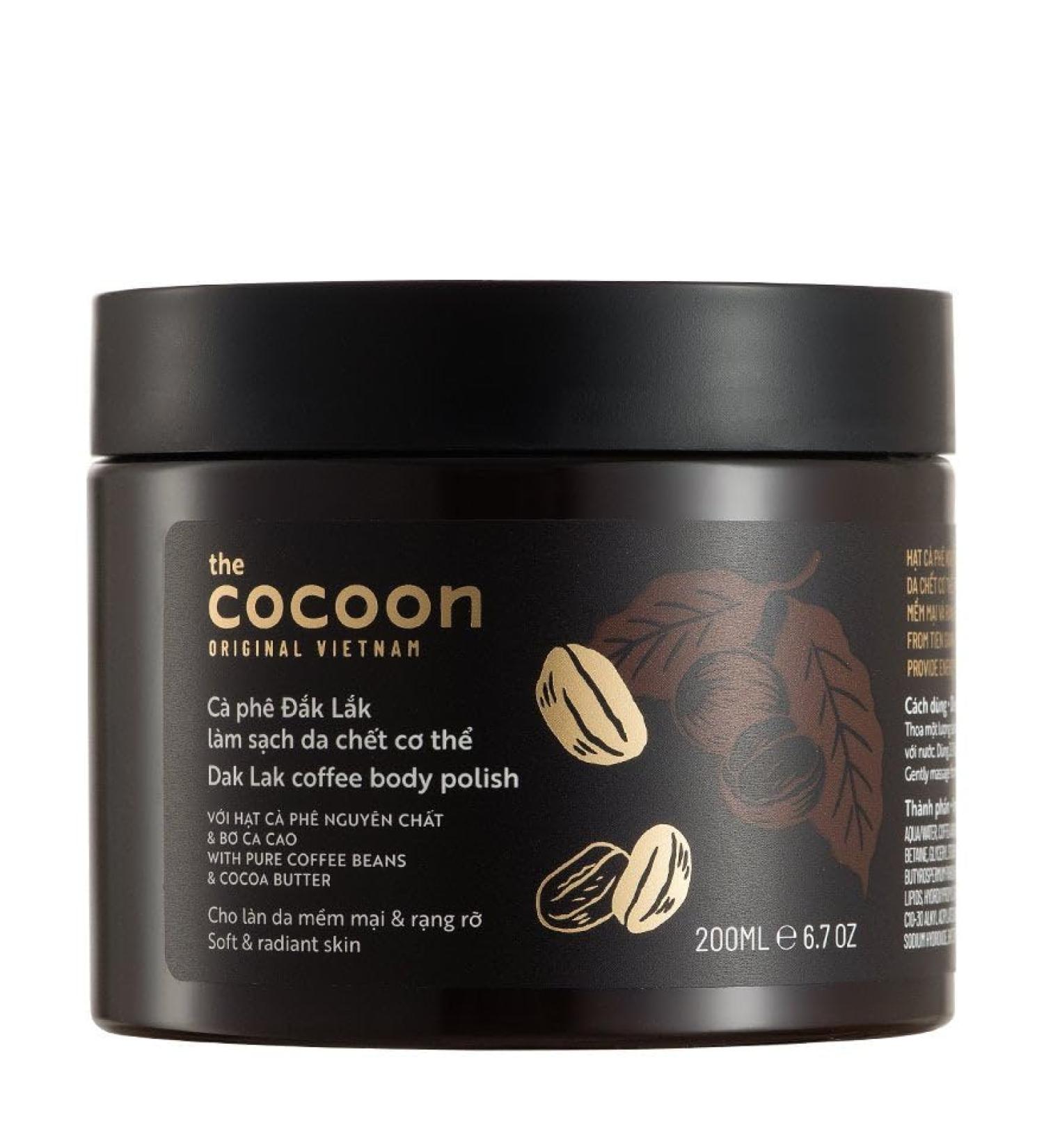 Cocoon Dak Lak Coffee Body Polish | Vegan Exfoliating Scrub with Coconut & Shea Butter | Smooth Skin Reduces Stretch Marks & Acne | Perfect Gift for Coffee Lovers (6.76 fl oz - Buy Online on GoSupps.com