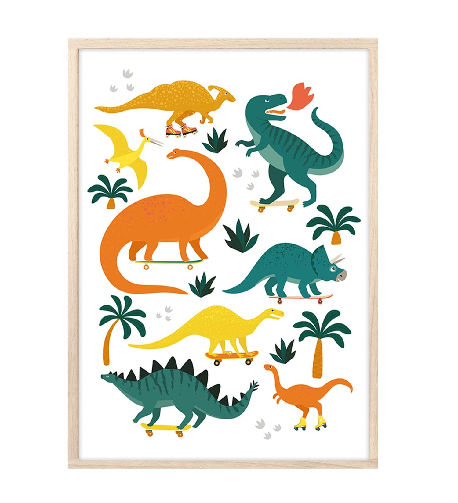 MeinBaby123 Dino Poster - Premium Dinosaur Decoration for Boys Room | DIN A2 Wall Art for Baby's Nursery | Children's Dino Room Decor - Buy Online on GoSupps.com