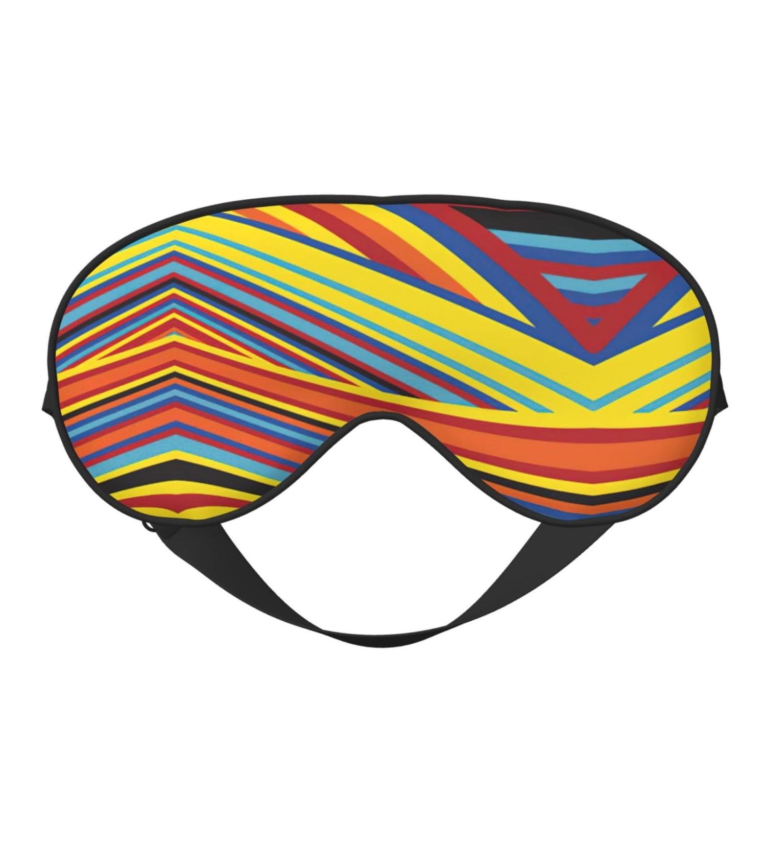 Colorful Stripes Unisex Sleep Eye Mask | Soft Comfort Eye Shade for Travel Yoga & Shift Work - Buy Online on GoSupps.com