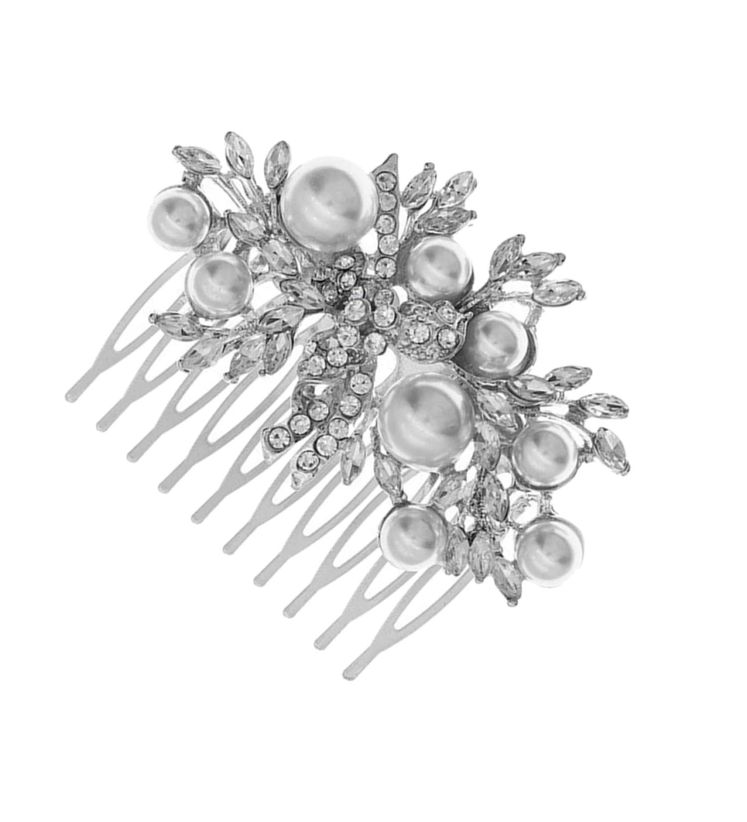 MAGICLULU Bridal Comb Bridesmaid Hair Accessories Bridal Headpiece Diamond Hair Accessories Crystal Side Comb Bride Headpieces for Wedding Metal Hair Clip Tiara Dress The Photo Rhinestone - Buy Online on GoSupps.com