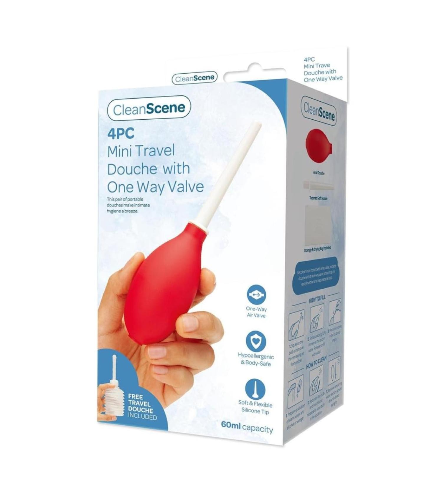 Buy Cleanscene Mini Travel Douche with One Way Valve - Discreet & Portable Hygiene Solution for International Shipping - Buy Online on GoSupps.com