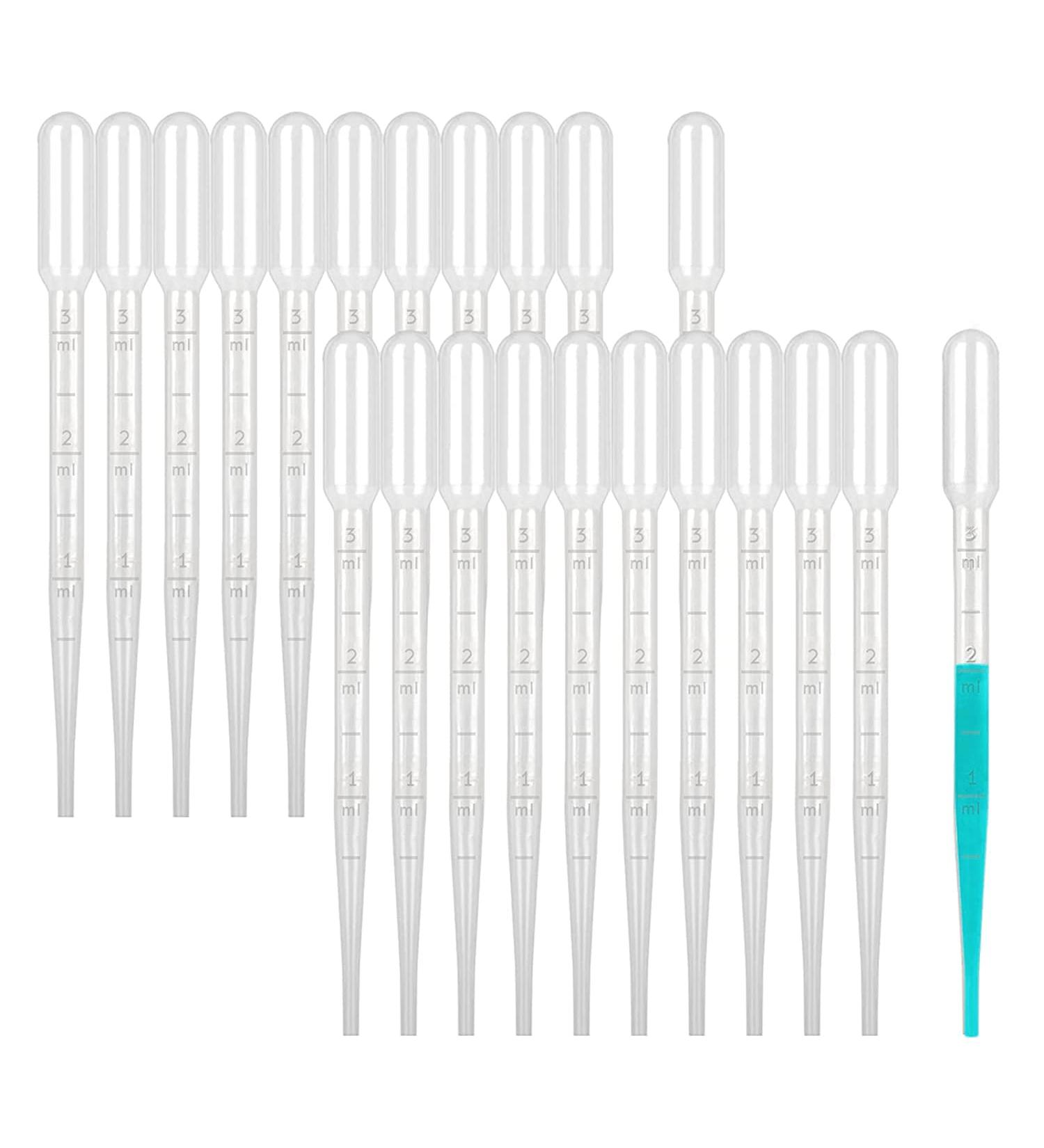 ESHATO 3ML Disposable Plastic Transfer Pipettes Calibrated Dropper Suitable for Science Laboratory DIY Art (100 Pieces) - Buy Online on GoSupps.com