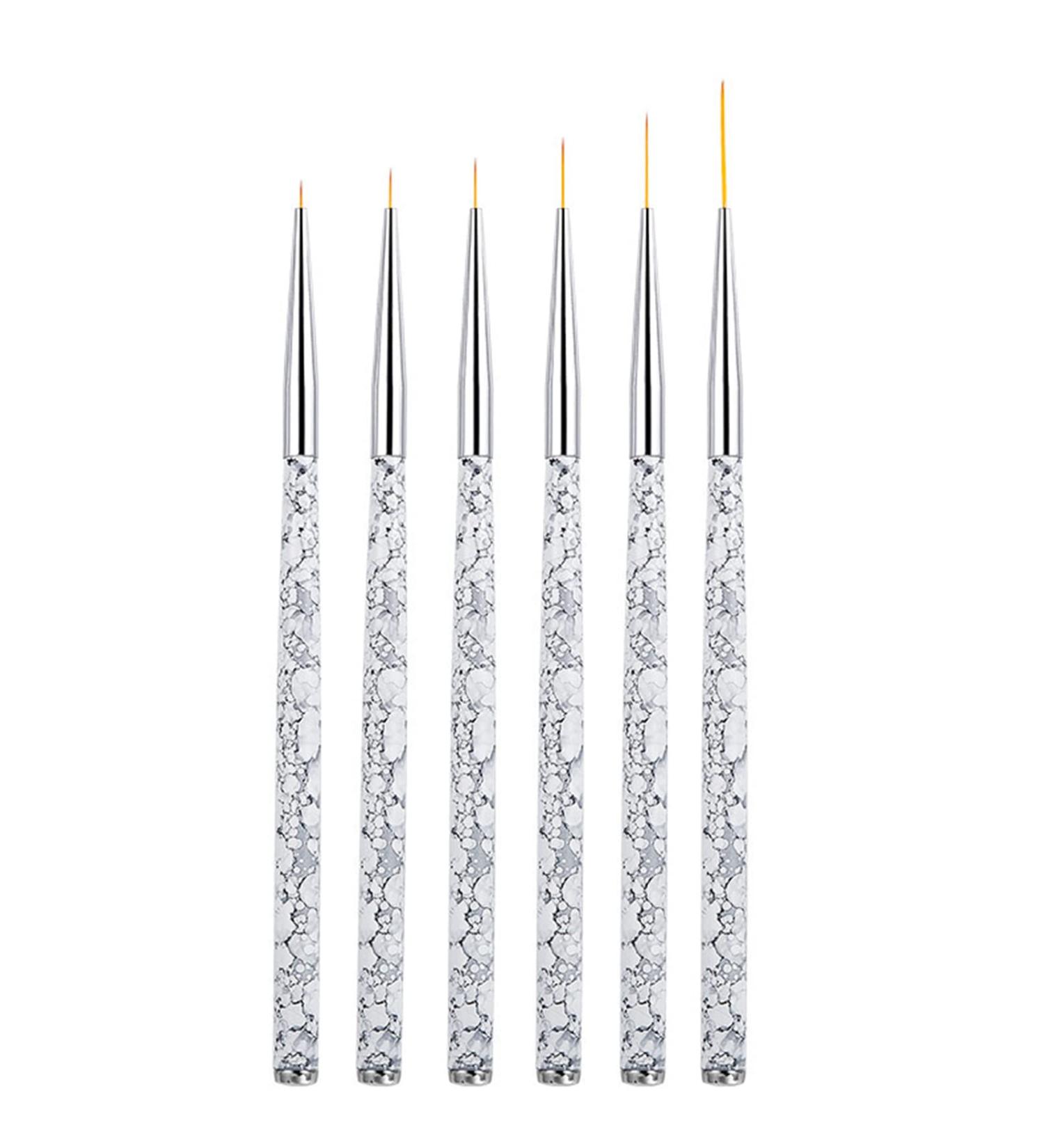 6-Piece Nail Design Brush Set | Professional Detail Brushes for Manicure & Salon | Malpinsula UV Gel & Acrylic Nail Art Tools - Buy Online on GoSupps.com
