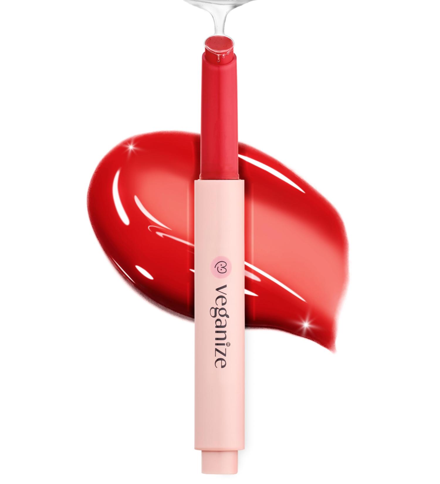 Vegan Collagen Lip Balm - Hydrating Lip Glass in 9 Colors | Moisturizing No Animal Testing - Camellia Red 0.06 oz - Buy Online on GoSupps.com