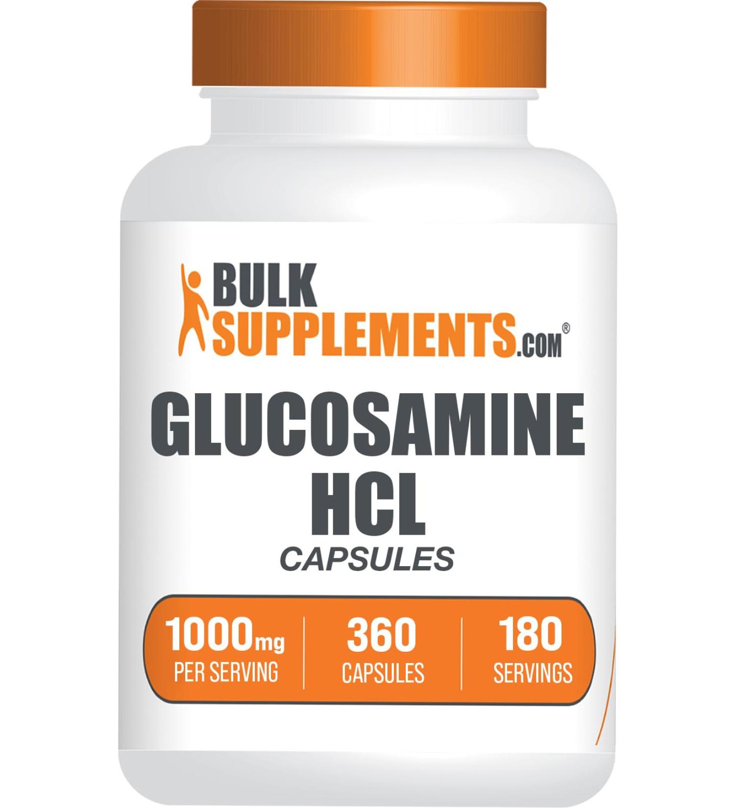 BulkSupplements.com Glucosamine HCl Capsules - Glucosamine Supplement Nutritional Supplement - Gluten Free 2 Capsules per Serving 360 Count (Pack of 1) - Buy Online on GoSupps.com