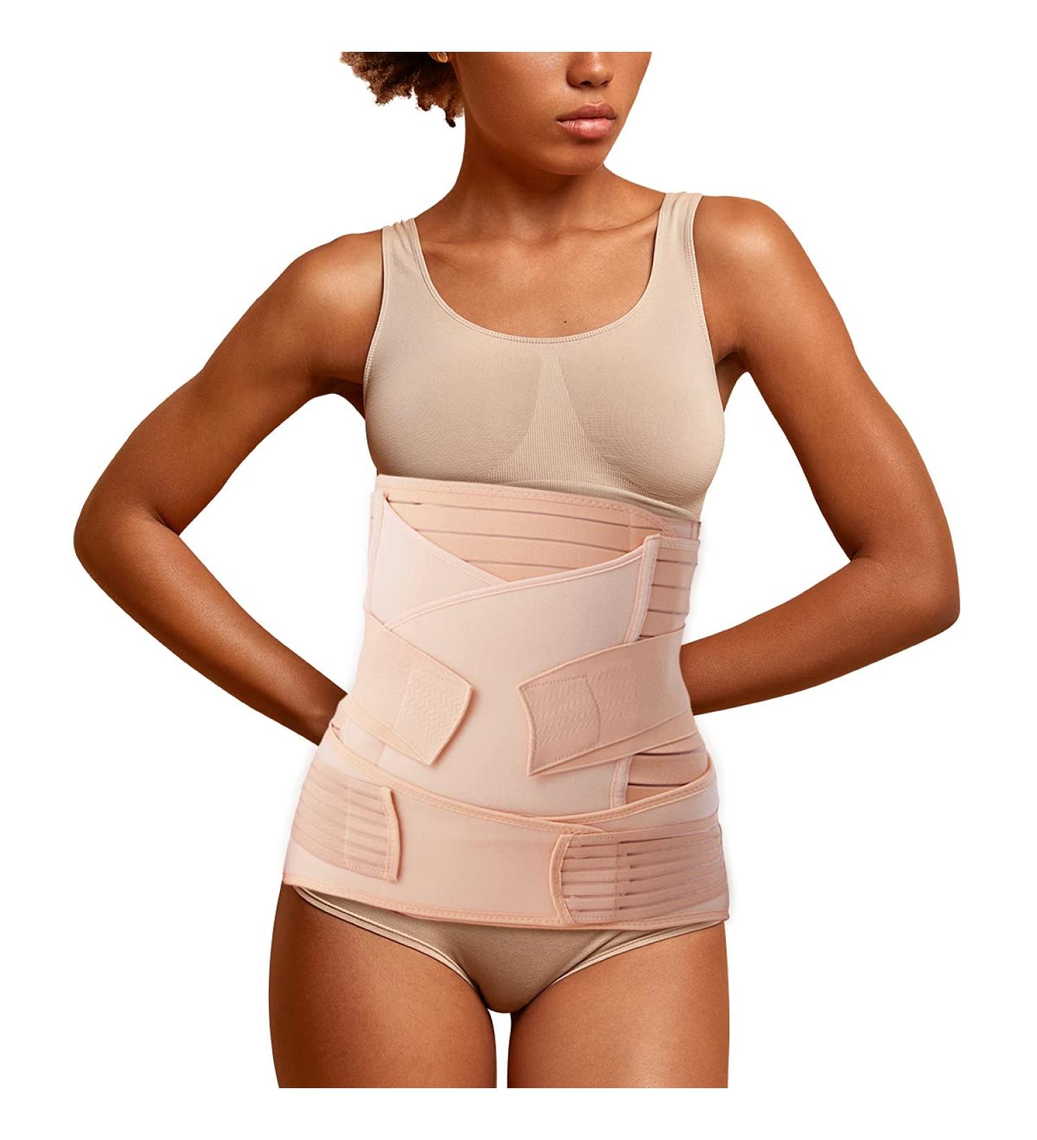 Aigori 3 in 1 Postpartum Belly Wrap- C Section Belt for Postnatal Recovery - XL Beige - Buy Online on GoSupps.com