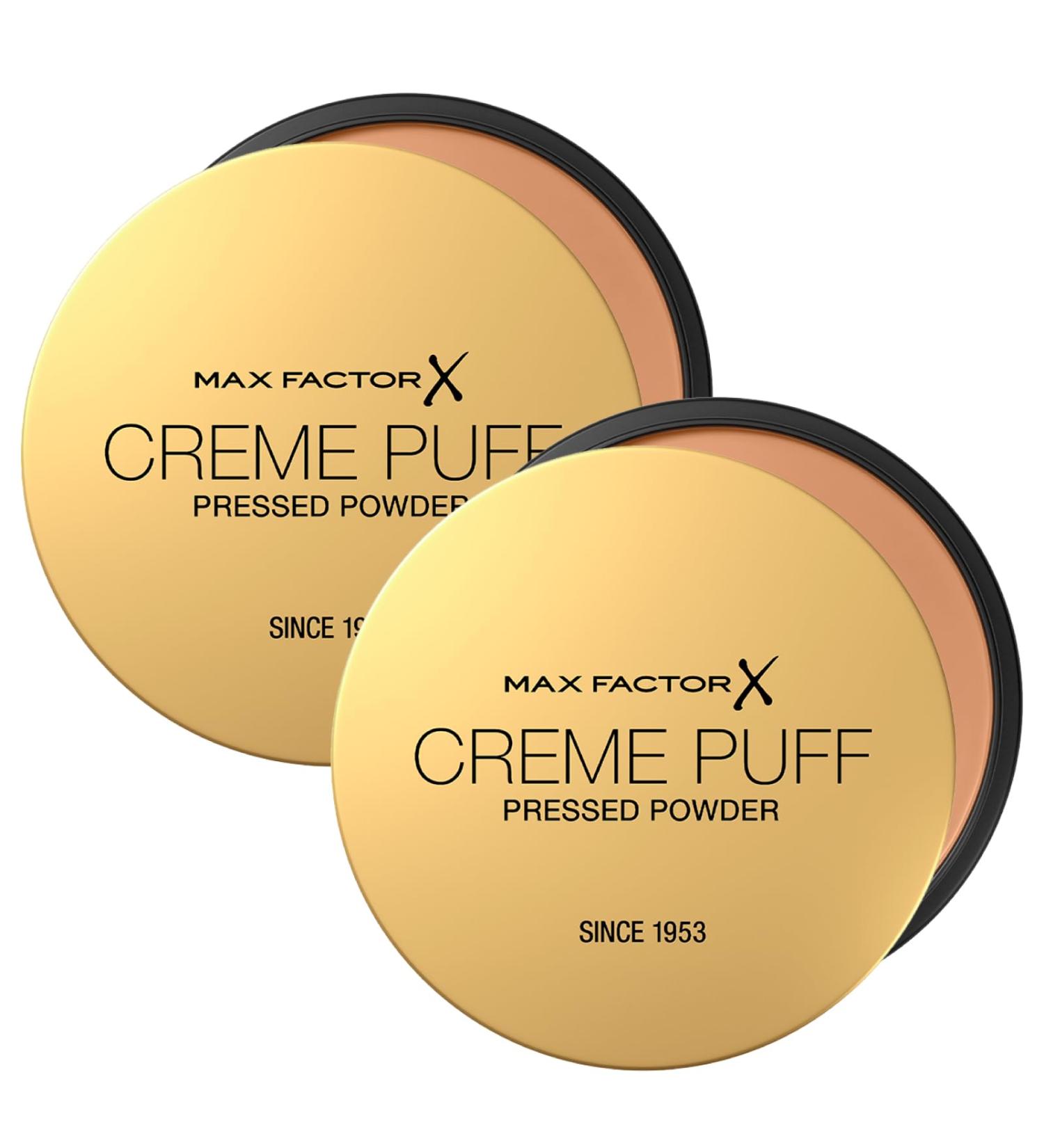 Max Factor Max Factor Cr me Puff Pressed Powder Opaque Setting Powder Sebo-Regulating with Lid Medium-High Matte Finish Shade 41 Medium Beige - 2 Powders