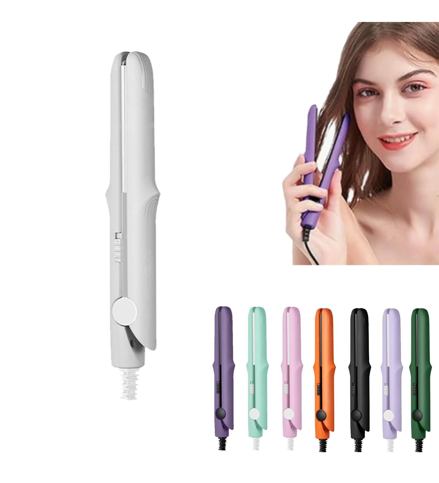 Gadgetcab Curling Iron Gadgetcab Mini Curling Iron 2-in-1 Mini Curling Wand &Flat Iron Hair Straightener Mini Dual-Purpose Curling Iron (Grey) - Buy Online on GoSupps.com