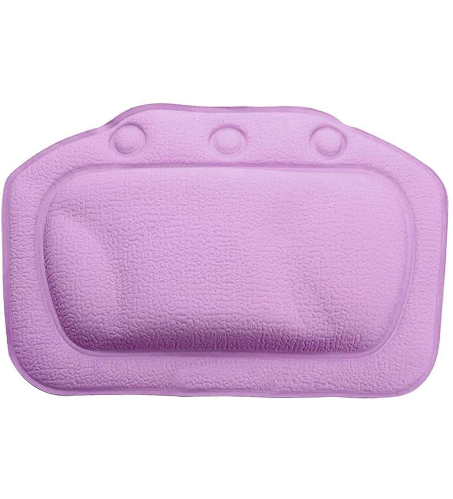 Purple PVC Sponge Bath Pillow for Ultimate Spa Comfort | Cushioned Head Pillow for Bath or Shower | 1PC - Buy Online on GoSupps.com