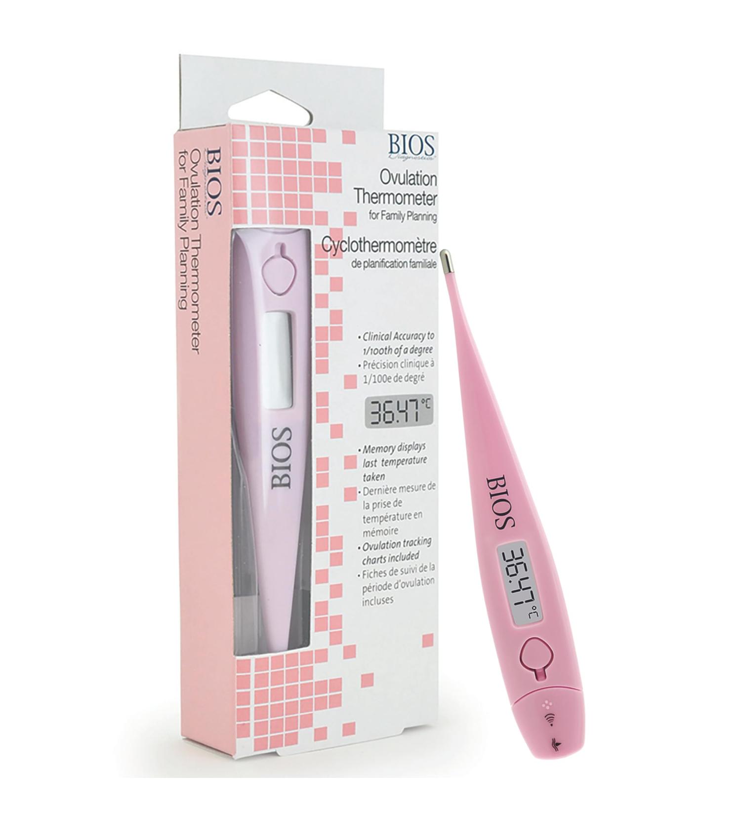 BIOS Diagnostics Ovulation Thermometer High Accuracy to 1/100th degree Temperature Tracking Chart included Clinically Accurate Water Resistant C/F Switchable BPA Free - Buy Online on GoSupps.com