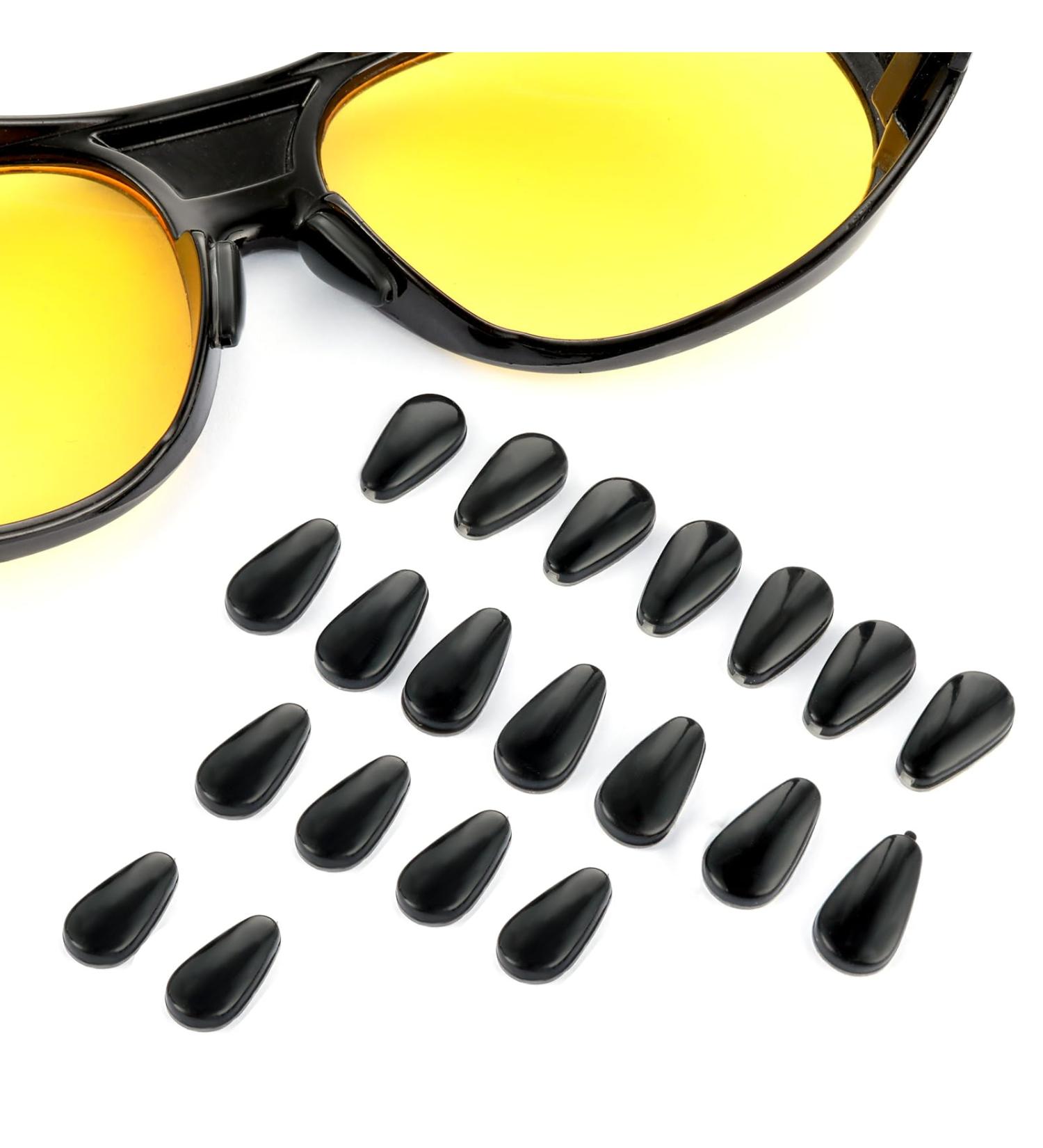 Jeffdad 10 Pairs Self-Adhesive Anti-Slip Nose Pads for Glasses - 3mm Thick Airbag Repair Set for Sunglasses & Reading Glasses - Black - Buy Online on GoSupps.com