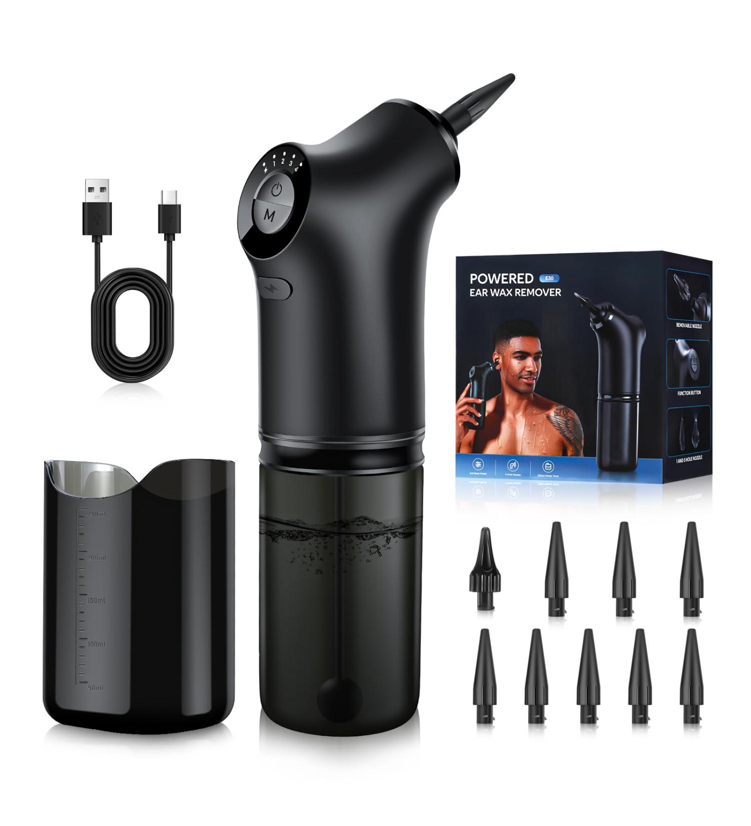 Effective Ear Wax Removal System - Electric Irrigation Cleaner with 4 Modes & 10 Tips for Adults & Children - Home Use - Buy Online on GoSupps.com