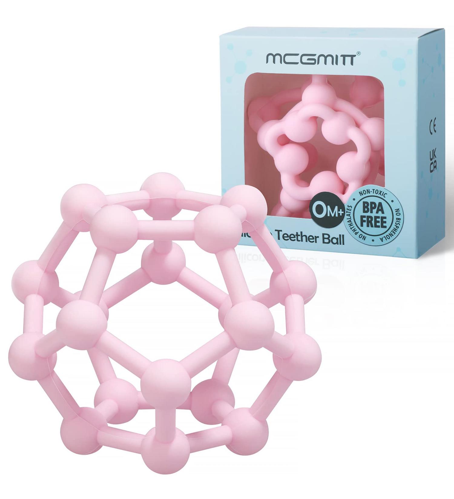 Shop McGmitt Sensorik Bei ring Ball - Silicone Baby Chew Toys for Grip & Early Childhood Education (Pink) | International Shipping Available - Buy Online on GoSupps.com