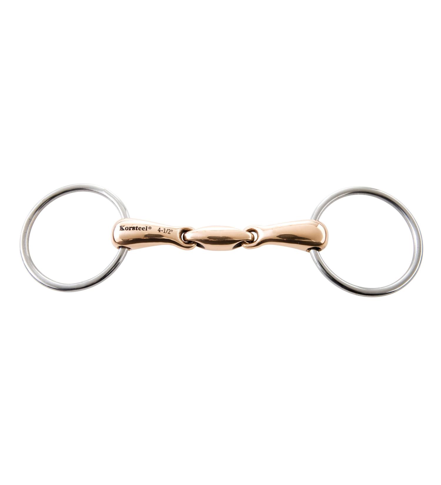 Korsteel JP Stainless Steel Copper Mouth Oval Link Loose Ring Snaffle Bit 4.5"