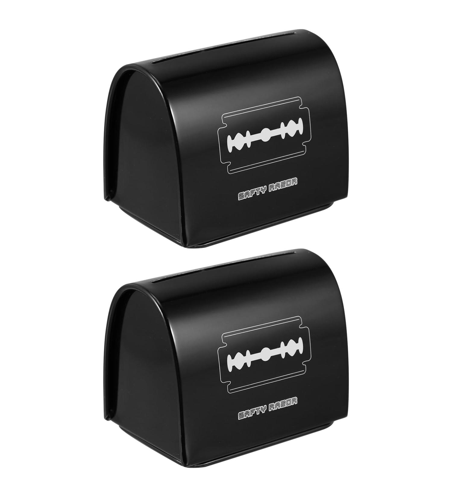 Beavorty Safety Razor Disposal Box 2 Pack Square Blade Storage for Salon & Home Black 6.5x4.5x6cm - Buy Online on GoSupps.com