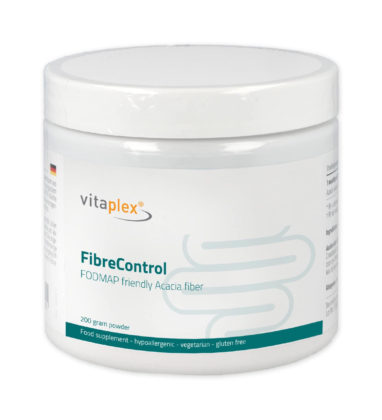 Vitamlex FiberControl Supplement 100% Pure Acacia Fiber | Bio-Certified Hypoallergenic Vegetarian & Gluten-Free | 200g Fiber Supplement (1 Pack) - Buy Online on GoSupps.com