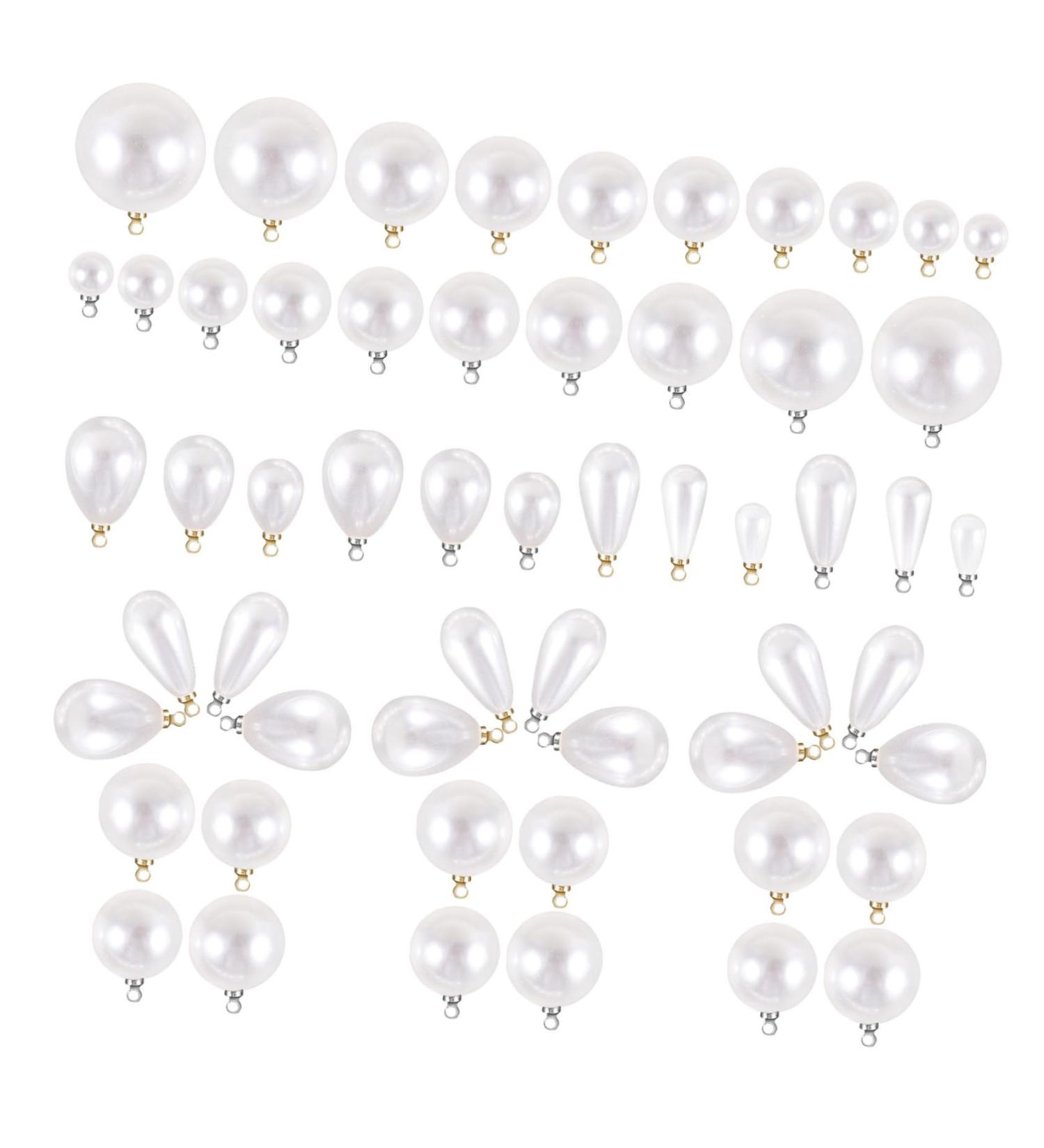 VILLCASE 300 Pcs Dangle Drop Charms Diy Charms Necklace Pendants Diy Pearl Charms Round Pearl Beads Pearl Teardrop Pendants Prime Jewelry Pendant Bracelet Charms Key Chain Abs Sheep Eye - Buy Online on GoSupps.com