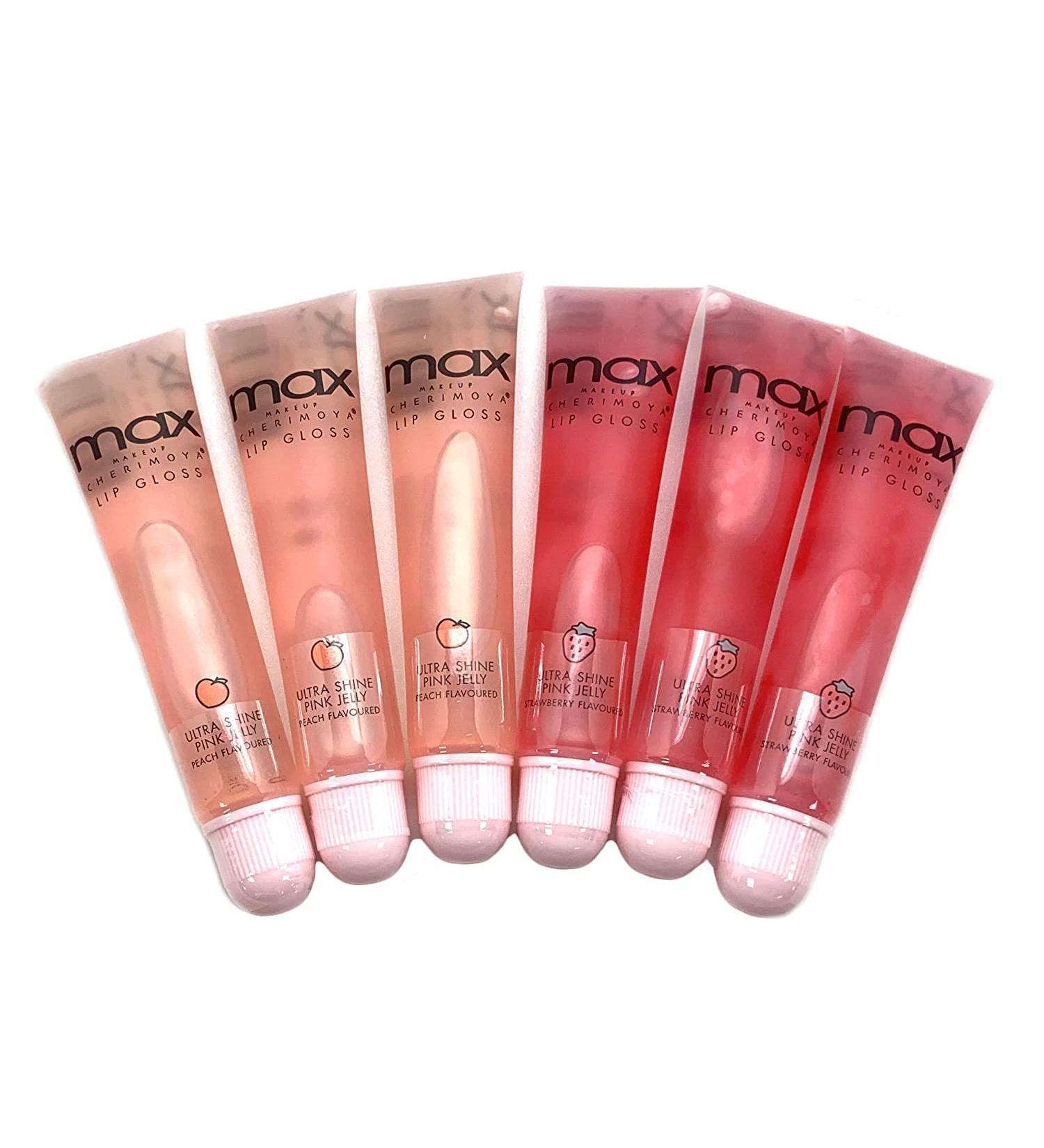Cherimoya 6Pack MAX Lip Polish - Strawberry/Peach | Long-Lasting Lip Gloss Set - Buy Online on GoSupps.com