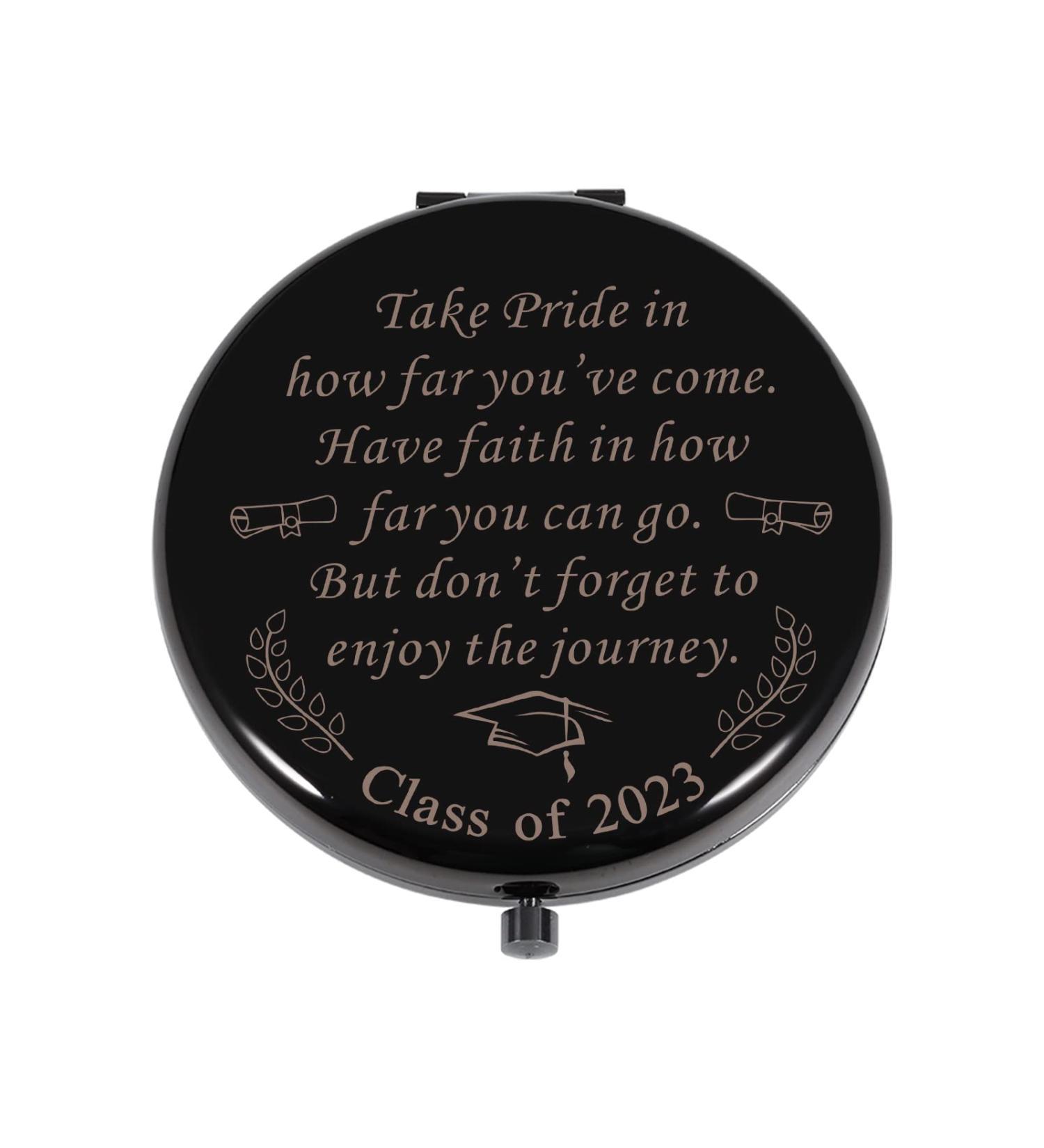 Class of 2023 Graduation Compact Makeup Mirror - Inspirational Gifts for Women, Daughters, Sisters - Ideal for College, High School, Nurses, Medical Students - Buy Online on GoSupps.com