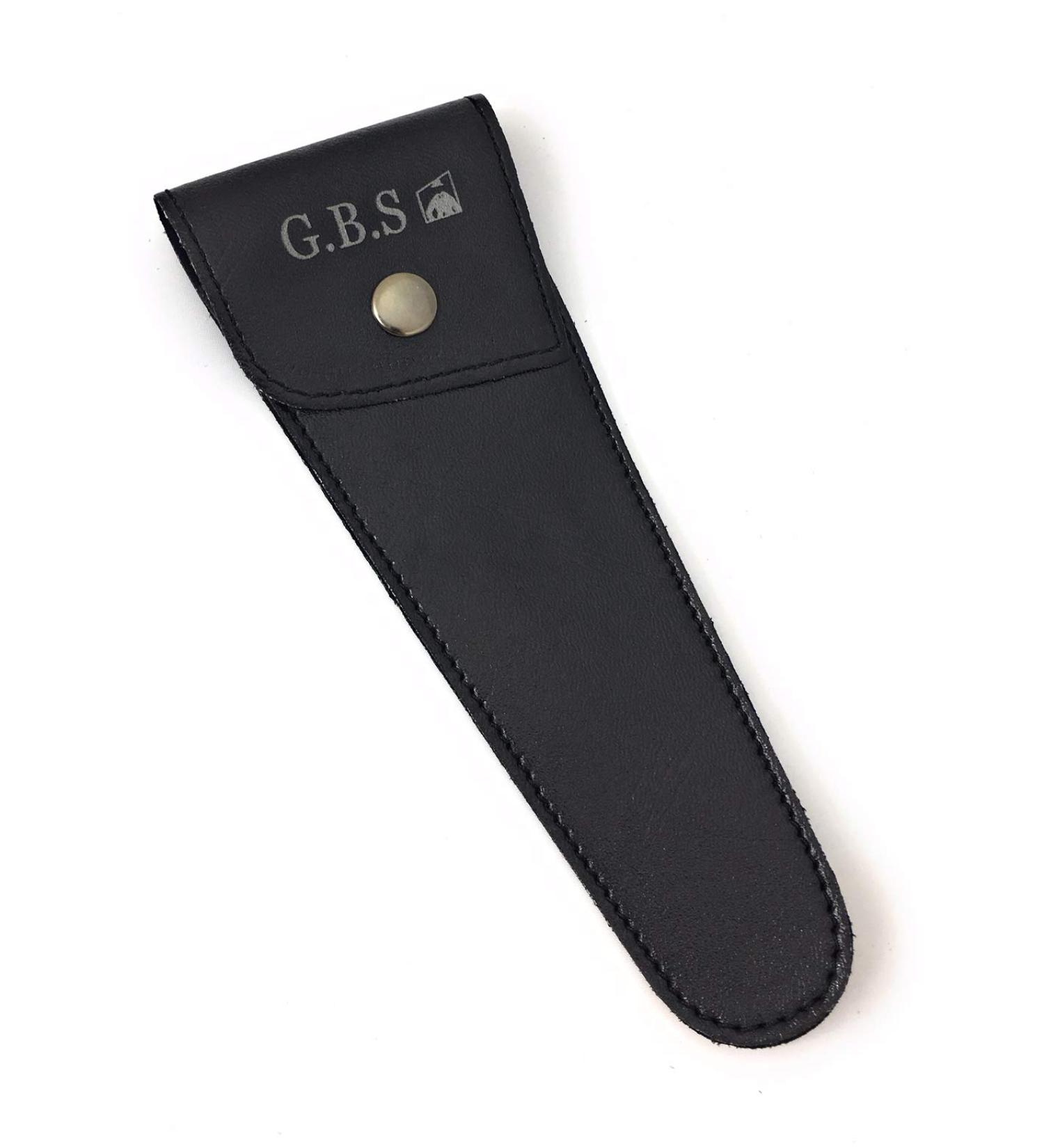 G.B.S Genuine Black Leather Razor & Scissors Protective Case - Travel-Friendly, Secure Snap Lock Design - Buy Online on GoSupps.com
