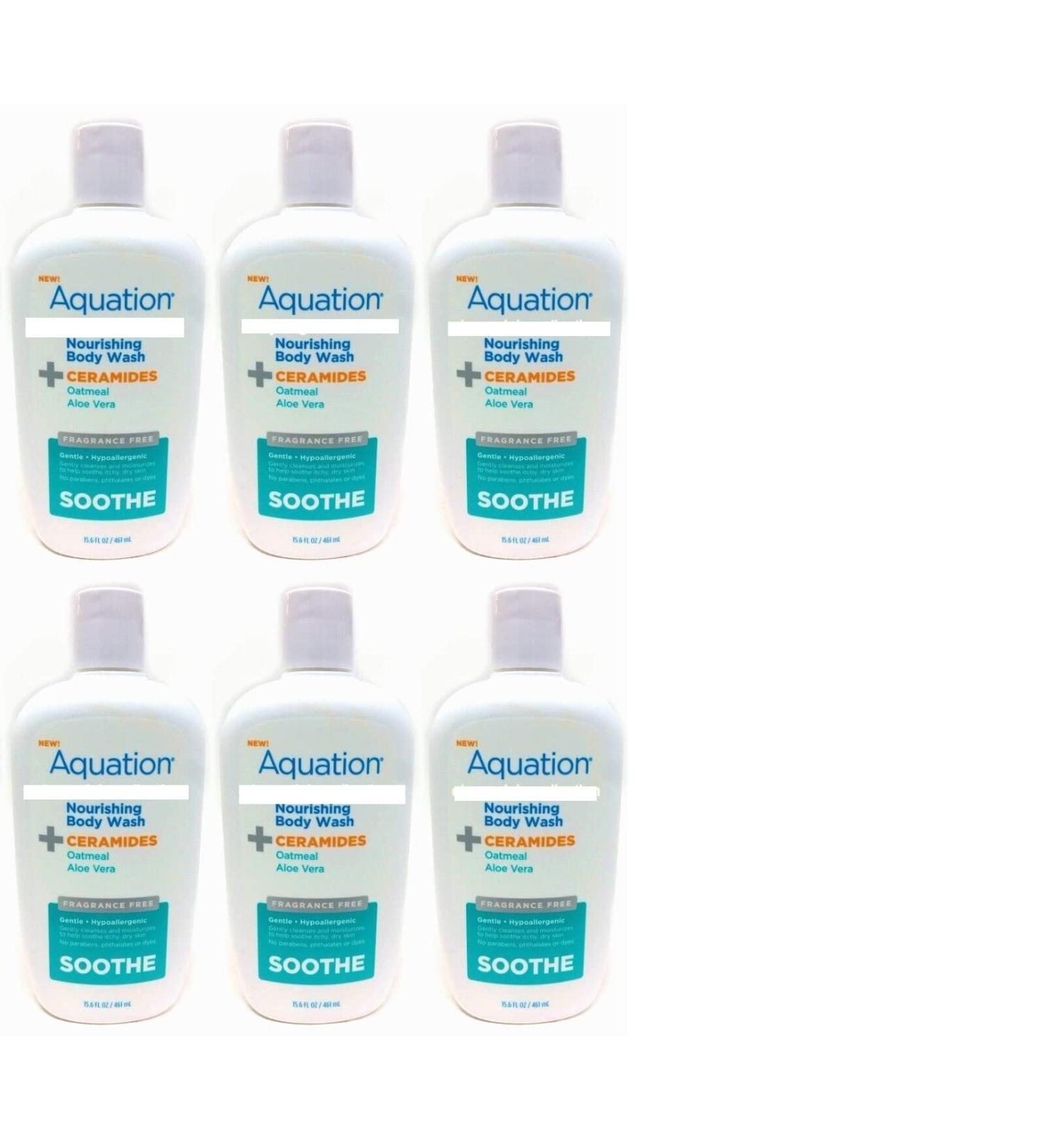 Aquation All Body Nourishing Body Wash with Ceramides Fragrance Free 15.6 oz(pack of 6)