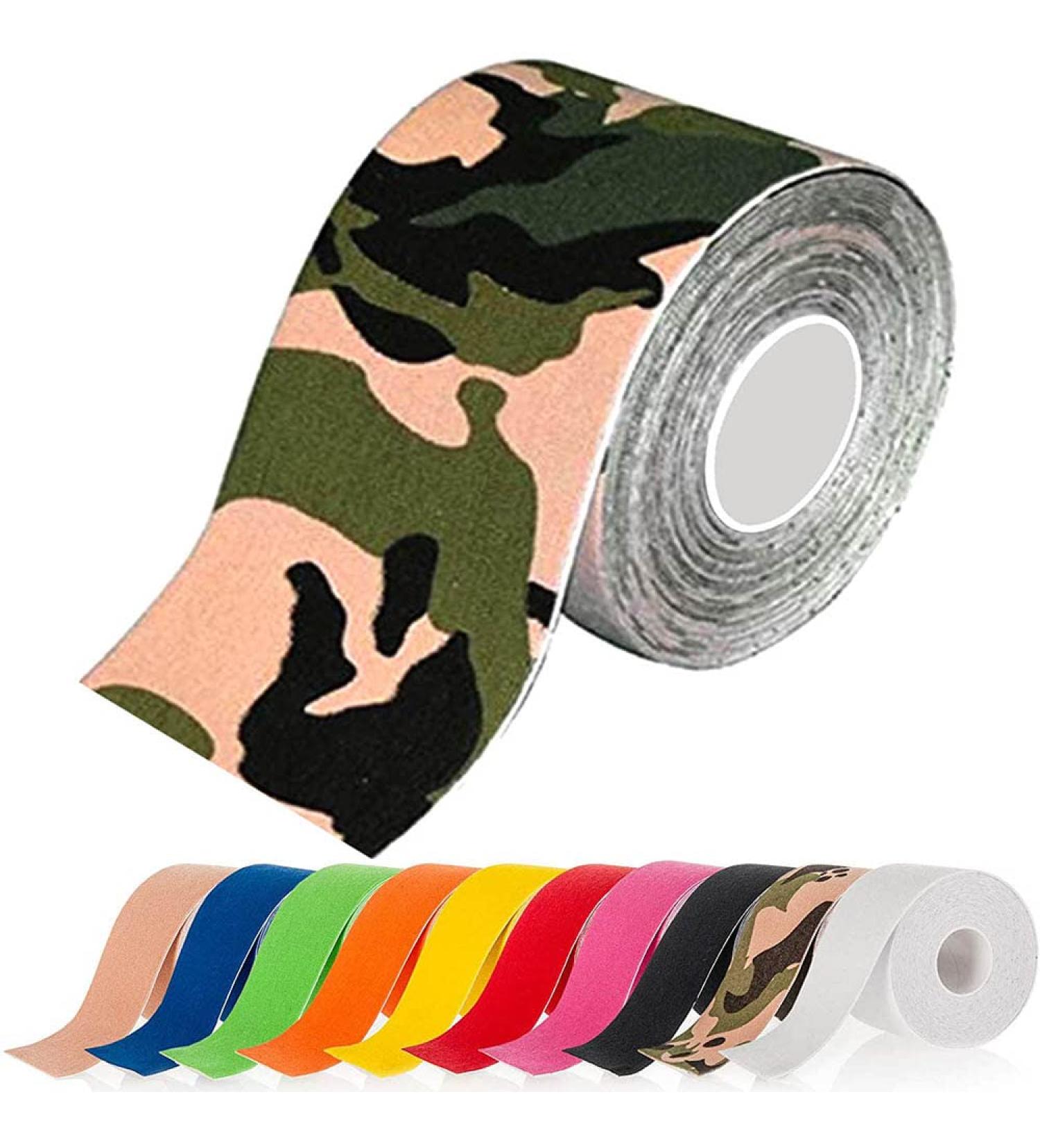 ATETEO Kinesiology Tape J-camo Green L | 5m X 5cm - Flexible Support and Pain Relief - Buy Online on GoSupps.com