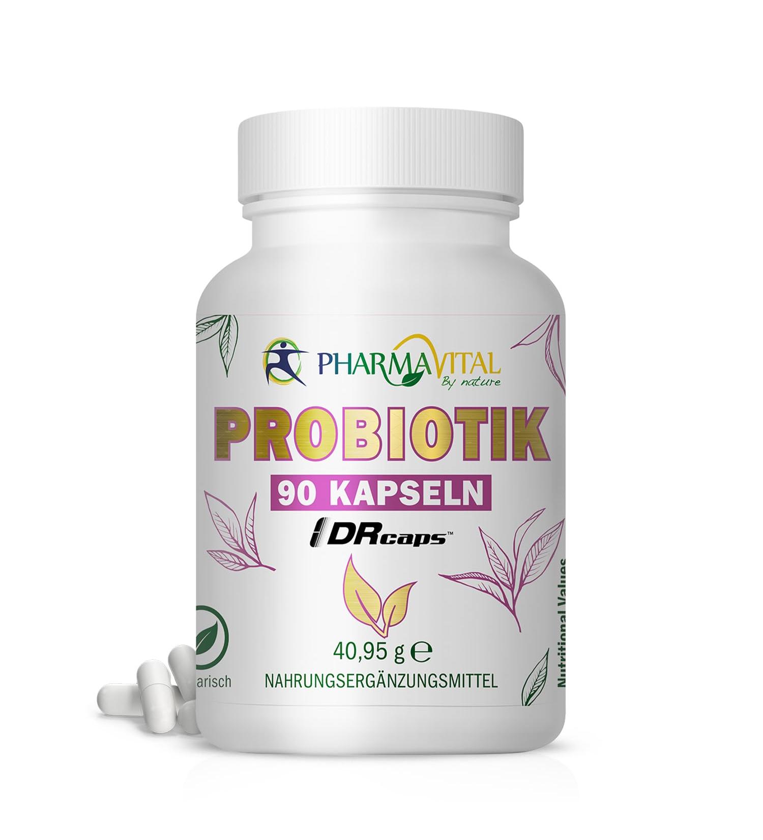 Pharmavital Probiotics - 90 Capsules for Healthy Intestinal Flora & Digestion | Supports Immune System | Natural Prebiotic Complex - Buy Online on GoSupps.com