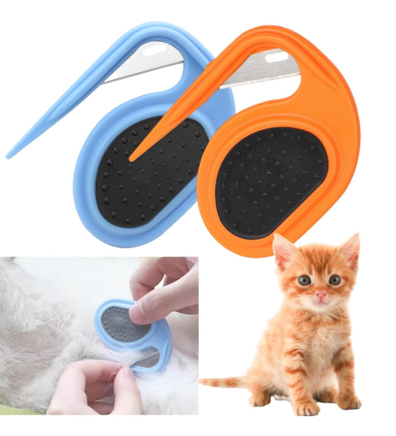 2-Piece Detangling Tool for Dogs & Cats - Knot Comb & Knitting Comb for Easy Pet Grooming | International Shipping Available - Buy Online on GoSupps.com