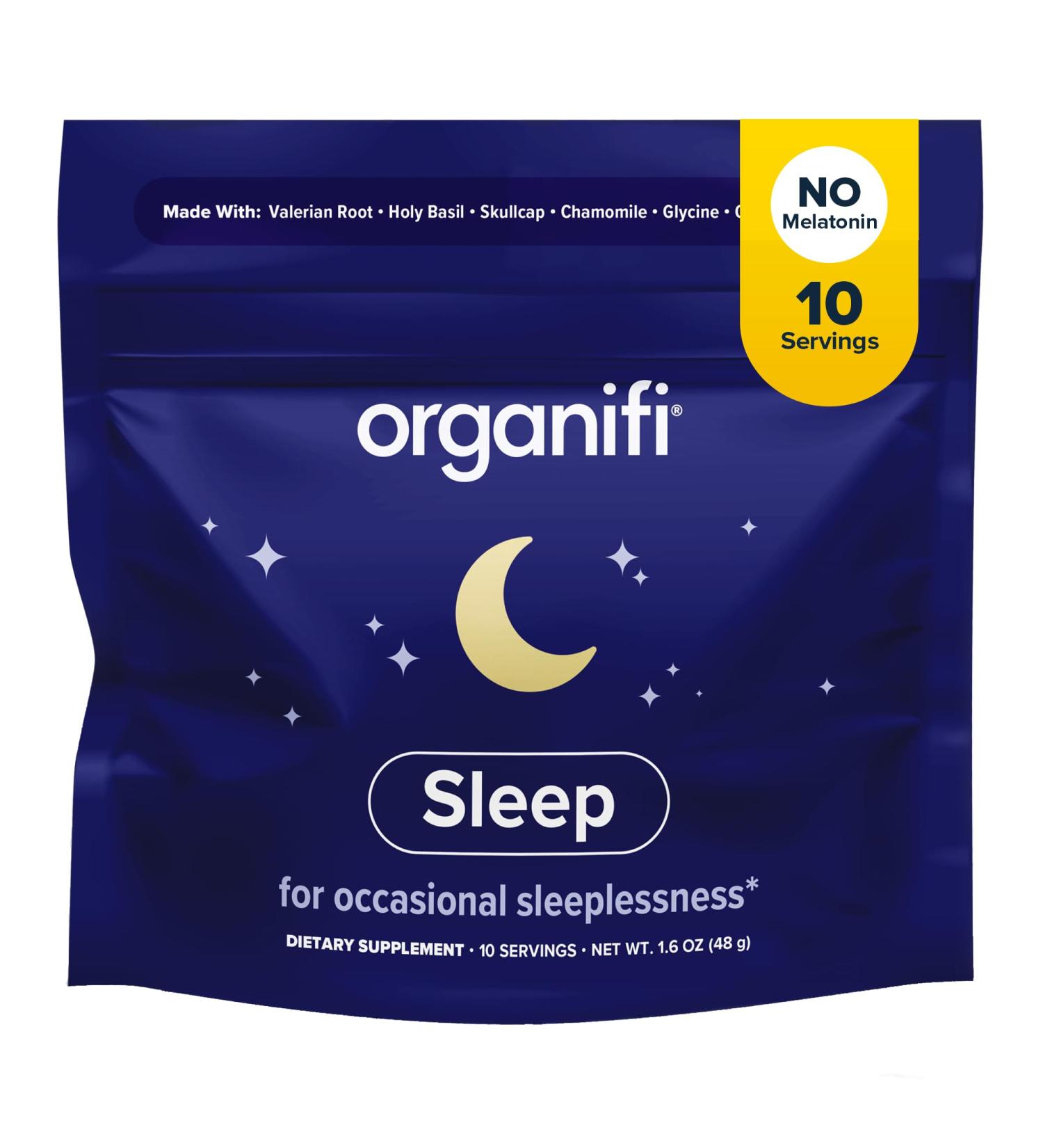 Organifi Sleep - Sleep Support with Valerian Root Lavender GABA and L-theanine - No Melatonin - Calming and Relaxing Nighttime Drink - No Gluten Dairy or Soy - Buy Online on GoSupps.com