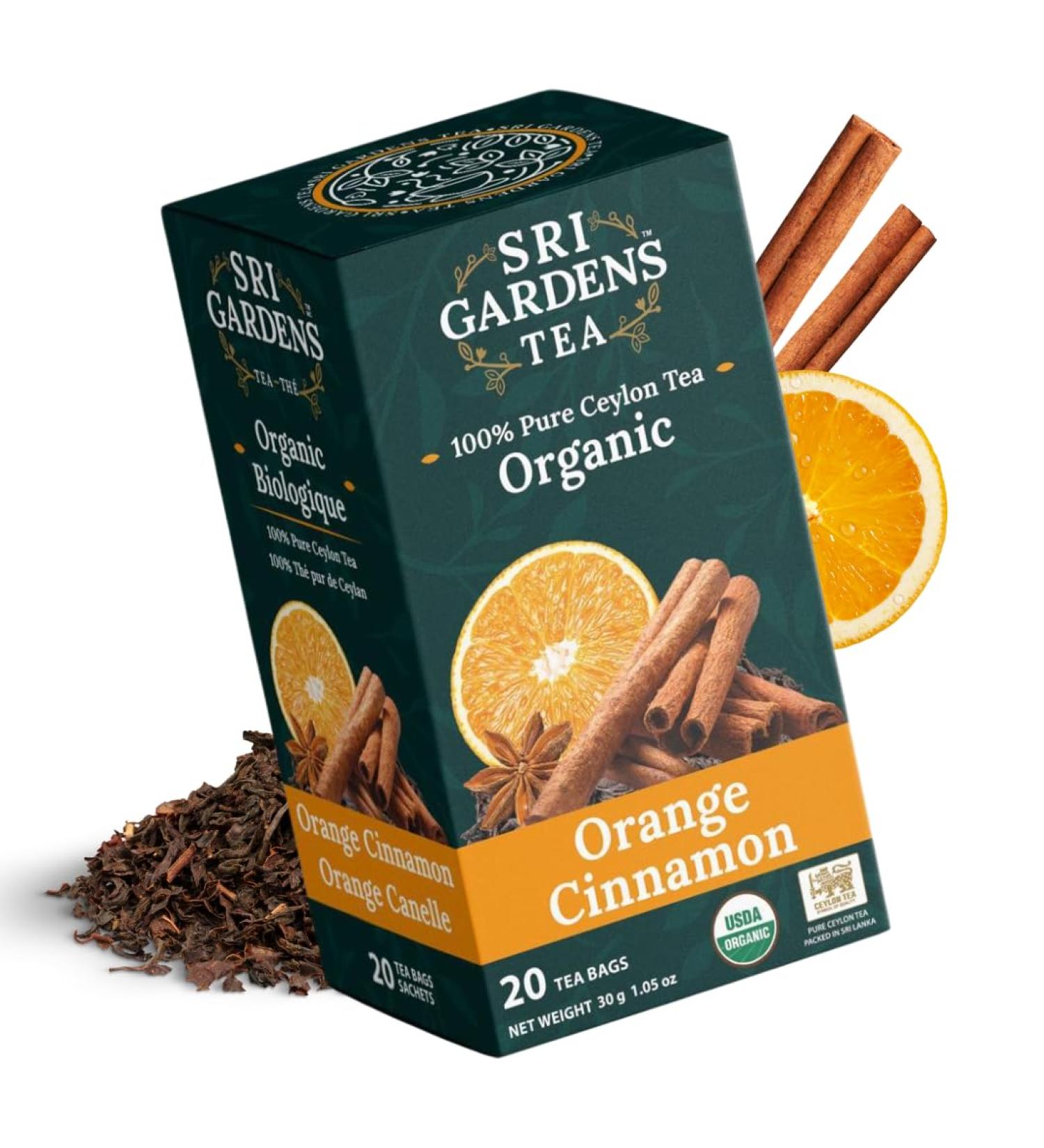 Sri Gardens Tea Orange Cinnamon Tea Bags 20 count - Buy Online on GoSupps.com