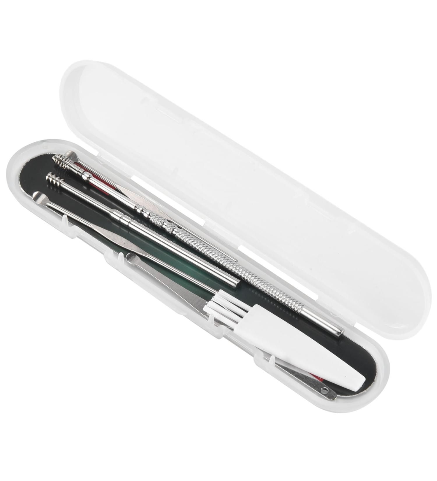 piuryue 6Pcs Ear Pick Set Stainless Steel Earpick Ear Wax Curette Remover Spoon Spiral Ear Clean Tool With Case - Buy Online on GoSupps.com