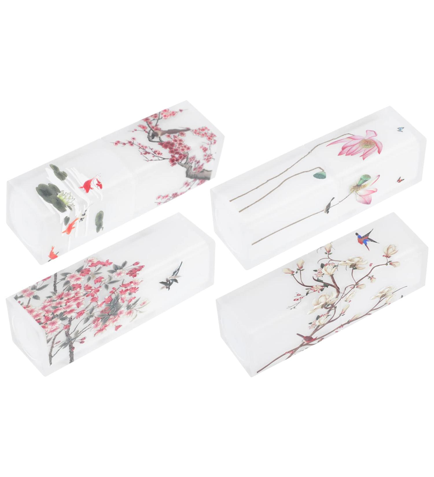 FOMIYES 4-Piece Tube Lip Gloss Magic Wand Jar - Empty Lip Balm & Lip Gloss Holders - 3D White ABS Containers for Household Use - Perfect for Organizing Your Makeup - Buy Online on GoSupps.com