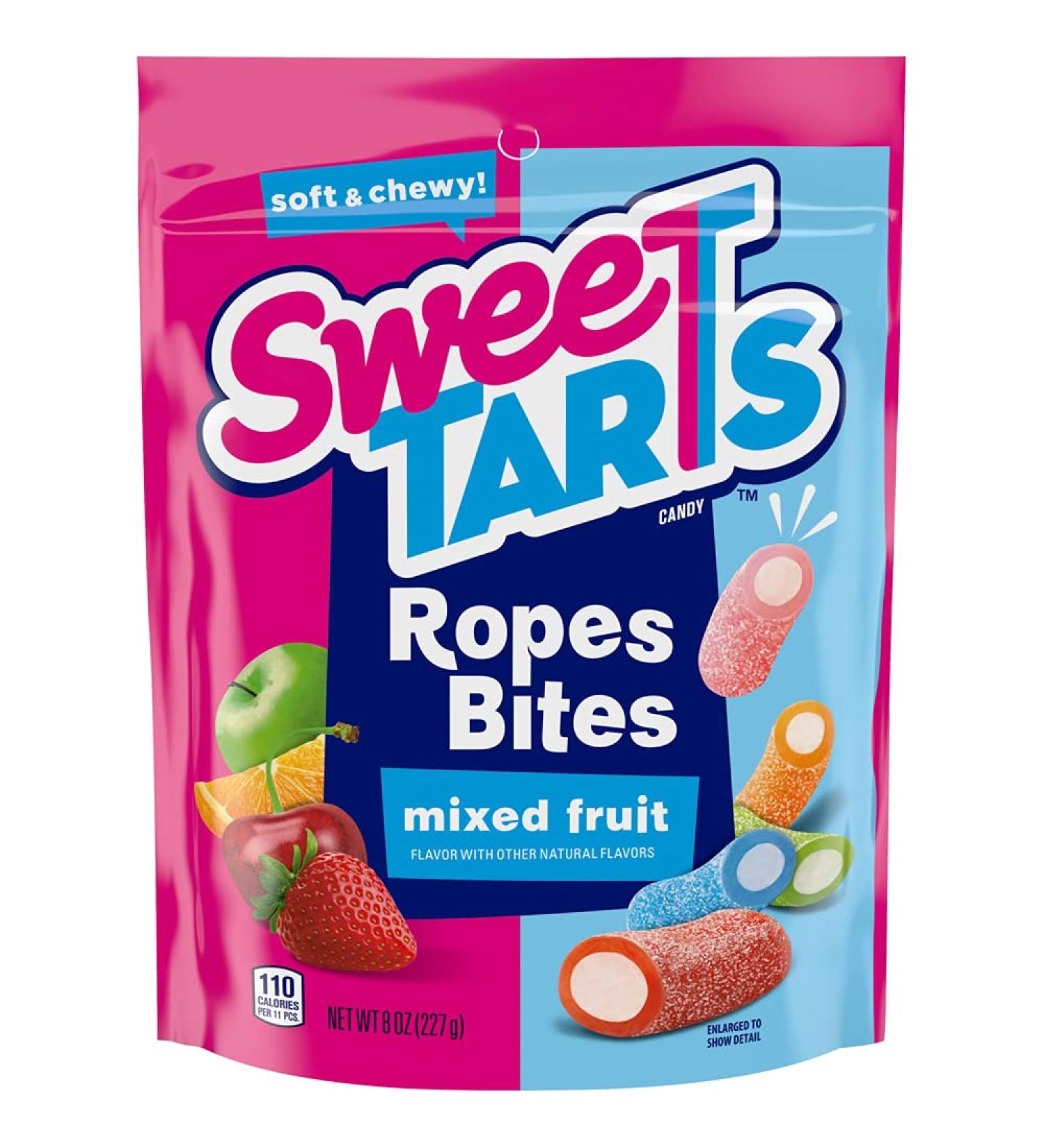 SweeTARTS Rope Bites Candy - Mixed Fruit 8oz Resealable Bag | Sweet & Chewy Treats | International Shipping Available - Buy Online on GoSupps.com