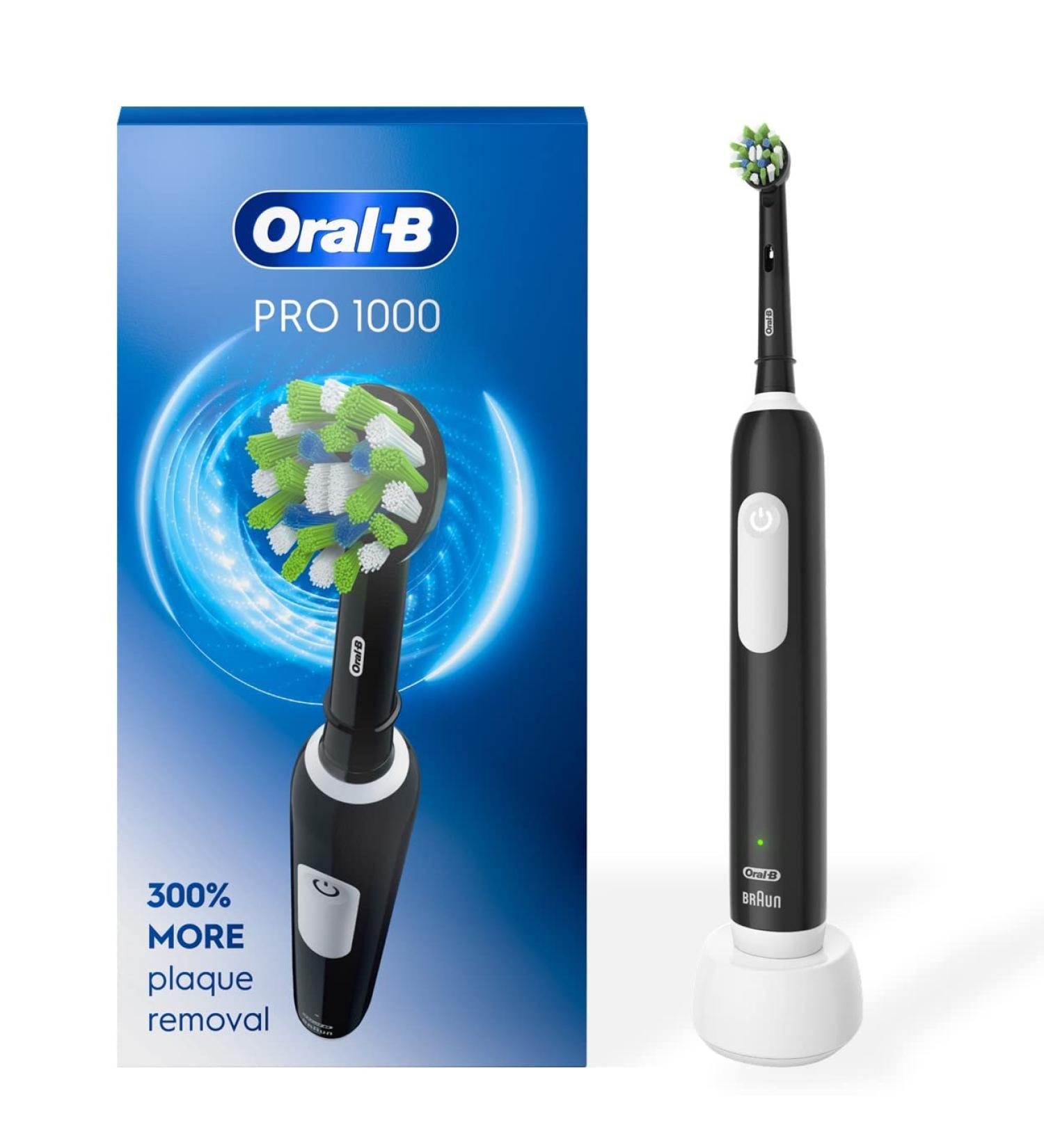 Oral-B Pro 1000 CrossAction Electric Toothbrush - Black | 1 Count Pack - Buy Online on GoSupps.com