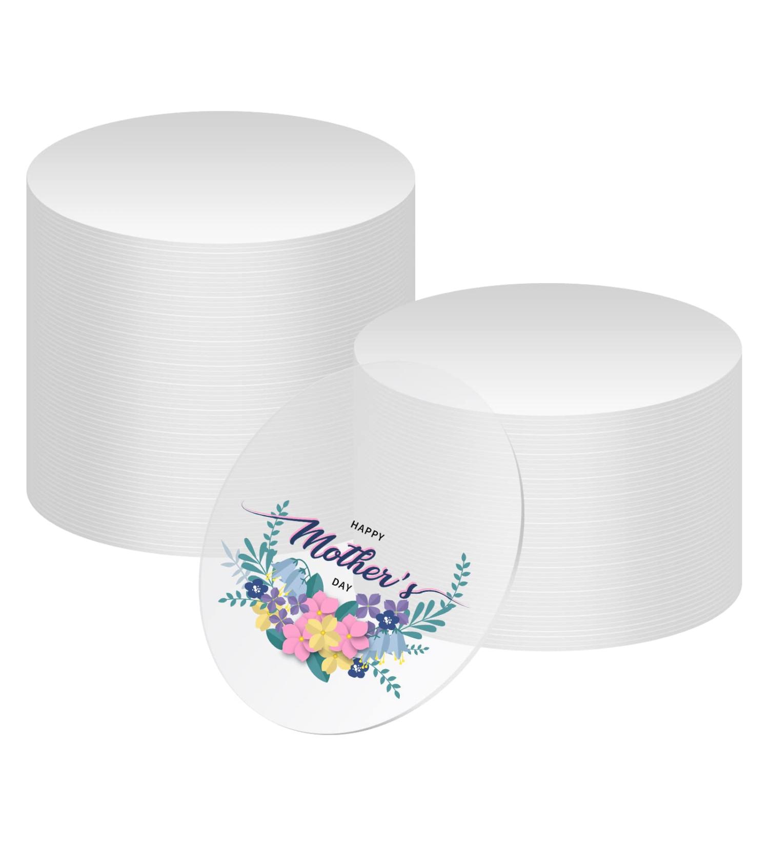 50PCS 4 Inch Clear Circle Acrylic Blanks for Milestone Markers, Name Cards, Cricut Cutting, Painting DIY Projects - Buy Online on GoSupps.com