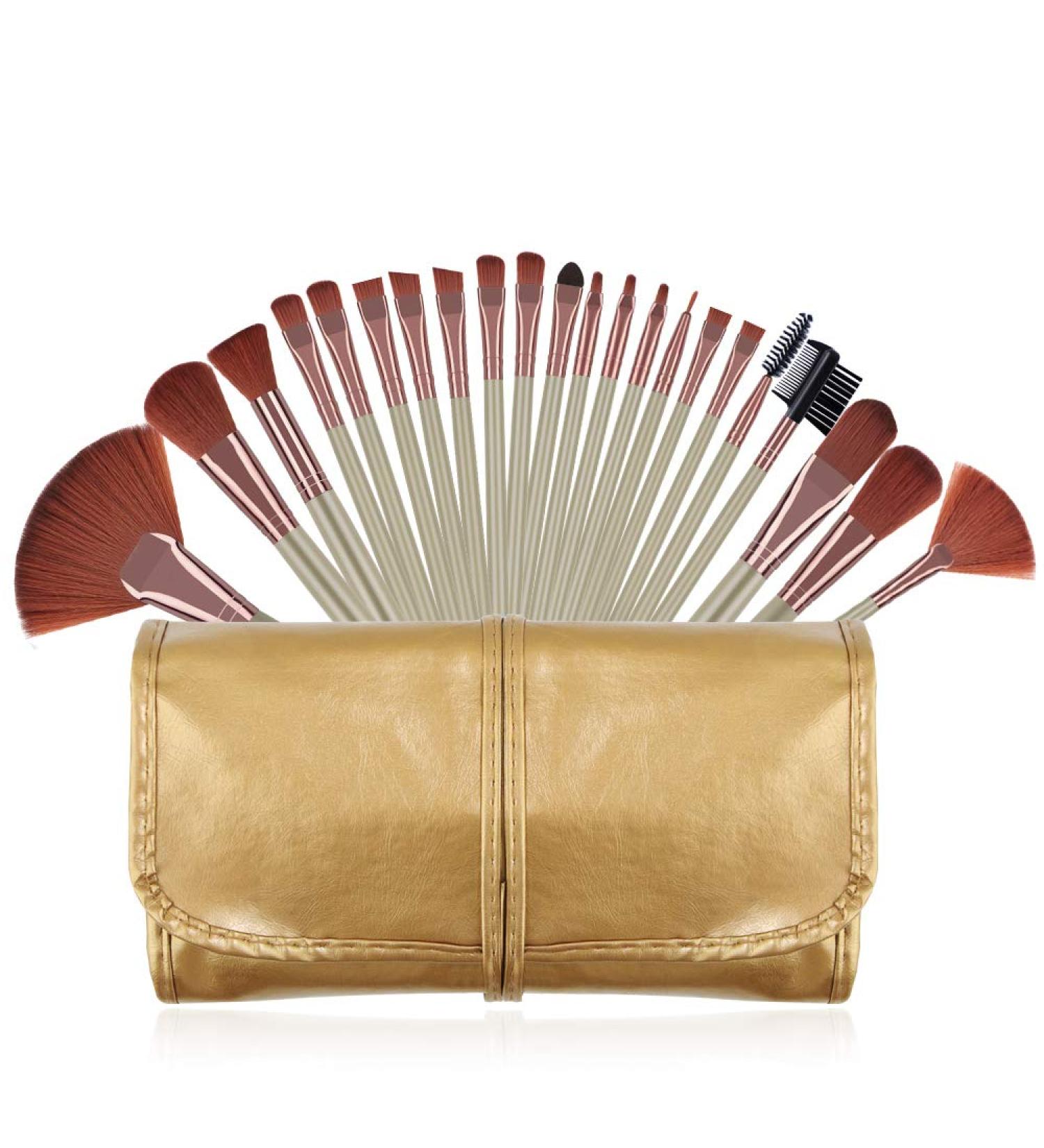 22-Piece Professional Makeup Brush Set - Kabuki Blending Eye Shadow & Blush | International Shipping Available - Buy Online on GoSupps.com