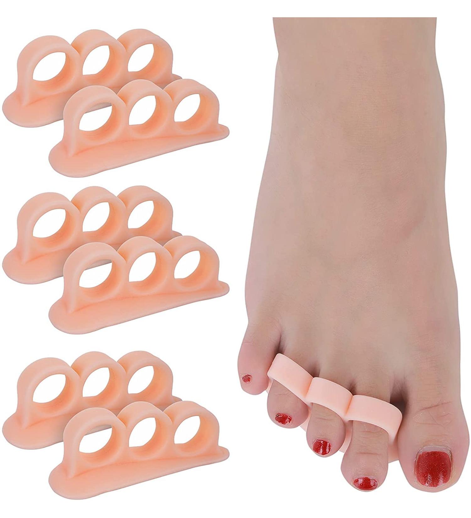 Careor Hammer Toe Pillows - 6 Gel Pads for Curved Claw & Mallet Toes Relief | Corrector & Support for Right & Left Feet - Buy Online on GoSupps.com