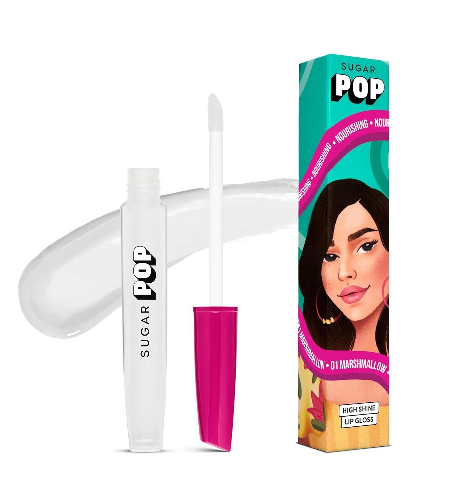 S-UGA R P OP High Shine Lip Gloss - 01 Marshmallow | Richly Pigmented & Hyaluronic-Infused | Hydrating with Vitamin E Jojoba Oil & Shea Butter | 3.5 ml - International Shipping Available - Buy Online on GoSupps.com