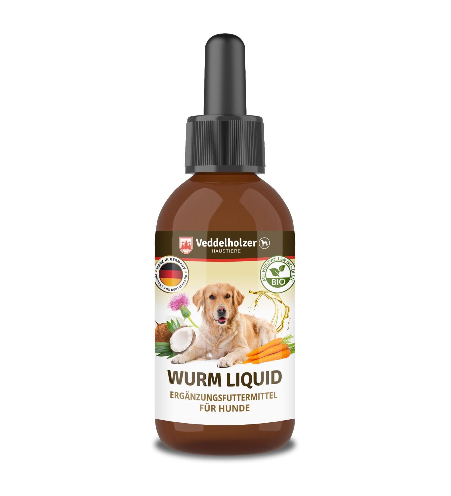 Veddelholzer 50 ml Natural Worm Liquid for Dogs - Effective Deworming Cure Against All Worms - Buy Online on GoSupps.com