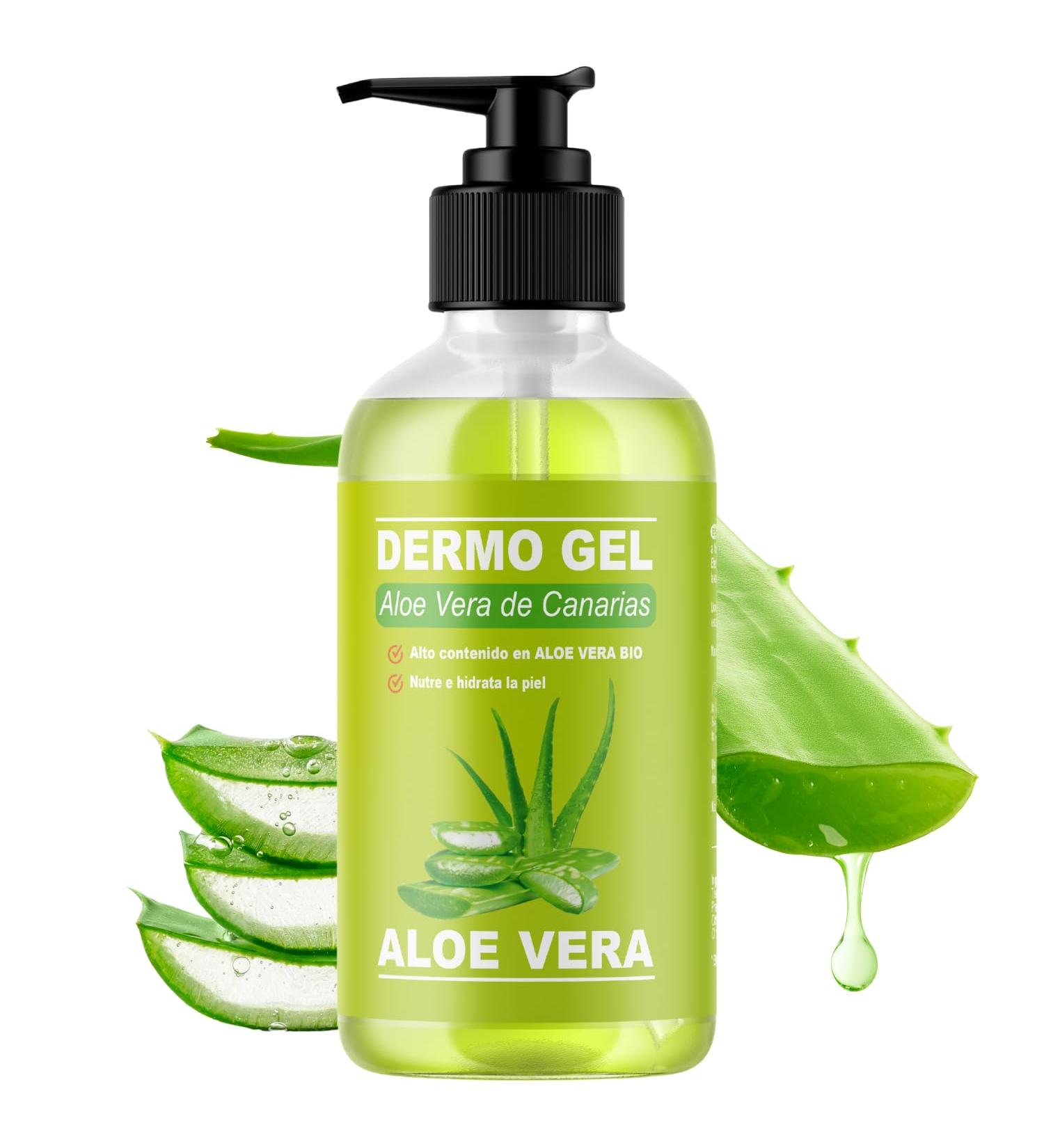 QKnature DERMO GEL ALOE VERA DE CANARIAS BIO Soothing effect nourishes and hydrates the skin Natural hydration for face and body 250 ml - Buy Online on GoSupps.com