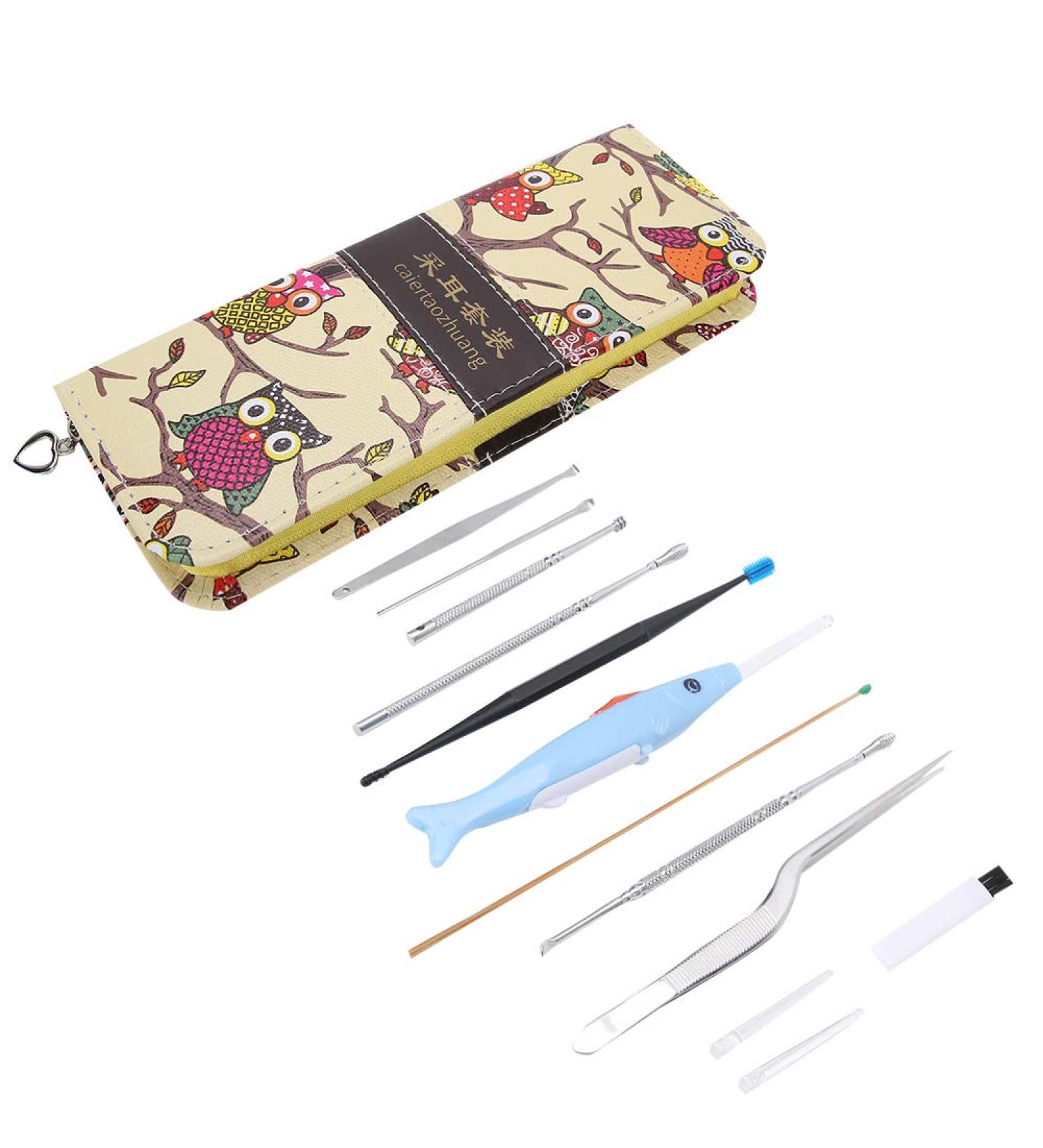 Professional Luminous Earpick Set - 10Pcs Earwax Remover Tweezers for Body Health Care - Buy Online on GoSupps.com