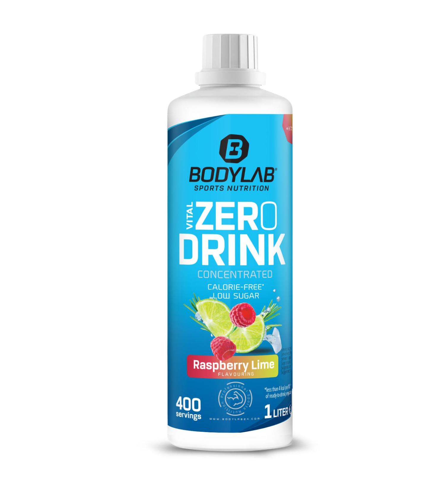 Buy BODYLAB24 Vital Zero Raspberry Limette 1000ml - Sugar-Free Sports Drink Concentrate with Vitamins & L-Carnitine - Low-Calorie Refreshment for Active Lifestyles - Buy Online on GoSupps.com