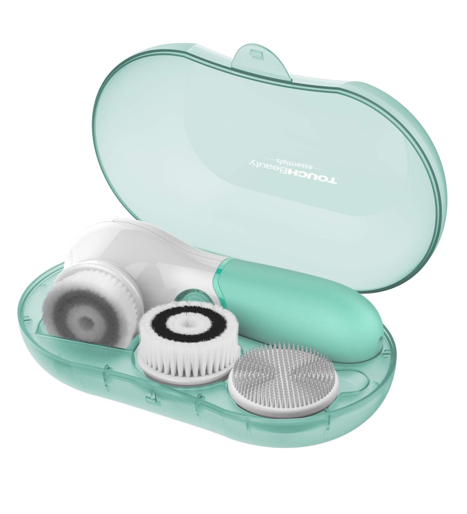 TOUCHBeauty Face Cleansing Brush with 3 Spin Brushes - Gentle, Deep Cleansing and Exfoliating with Case - Buy Online on GoSupps.com