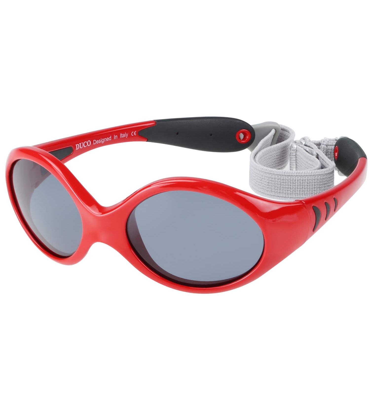 DUCO Baby Polarized Sunglasses for Newborn Toddler 0-24 Months | UV Protection Infant Sunglasses 0-2 Years | Red Frame with Strap | Flexible & Safe for Eyes - Buy Online on GoSupps.com