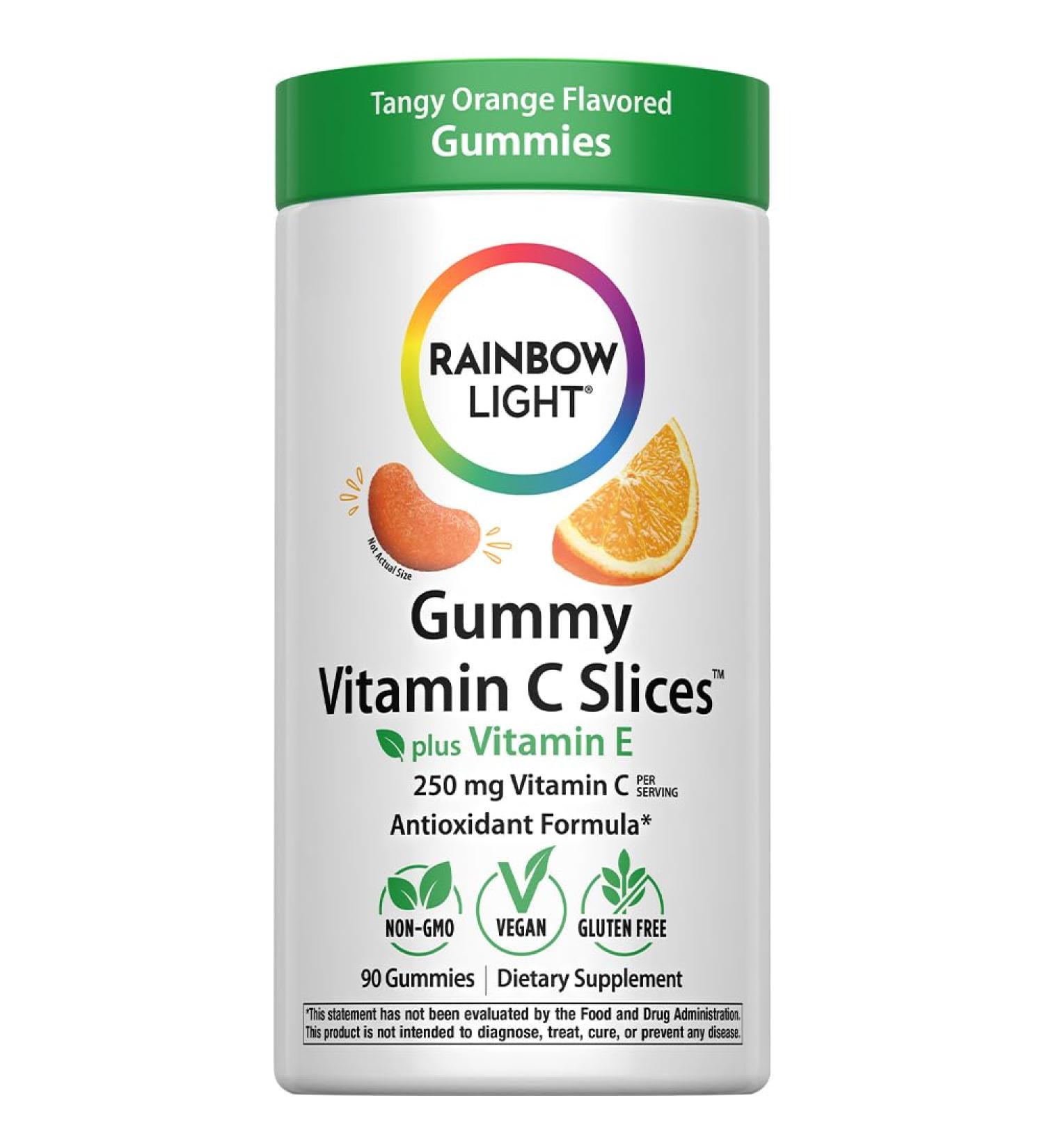 Rainbow Light Vitamin C Gummies with Vitamin E | 90 Count | Supports Immune & Antioxidant Health for Adults & Kids | Tangy Orange Flavor 90 Count (Pack of 1) - Buy Online on GoSupps.com