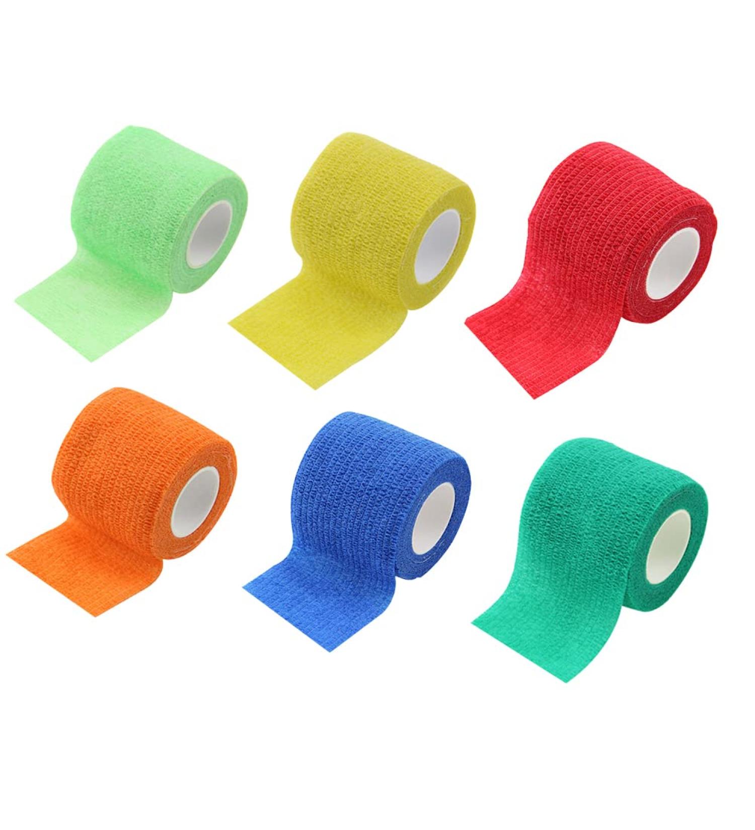 Buy 6 Rolls Non Woven Self Adhesive Cohesive Bandage - Breathable Athletic Tape for Pets & Sports - Elastic Wrap for Wrist & Ankle - International Shipping Available - Buy Online on GoSupps.com